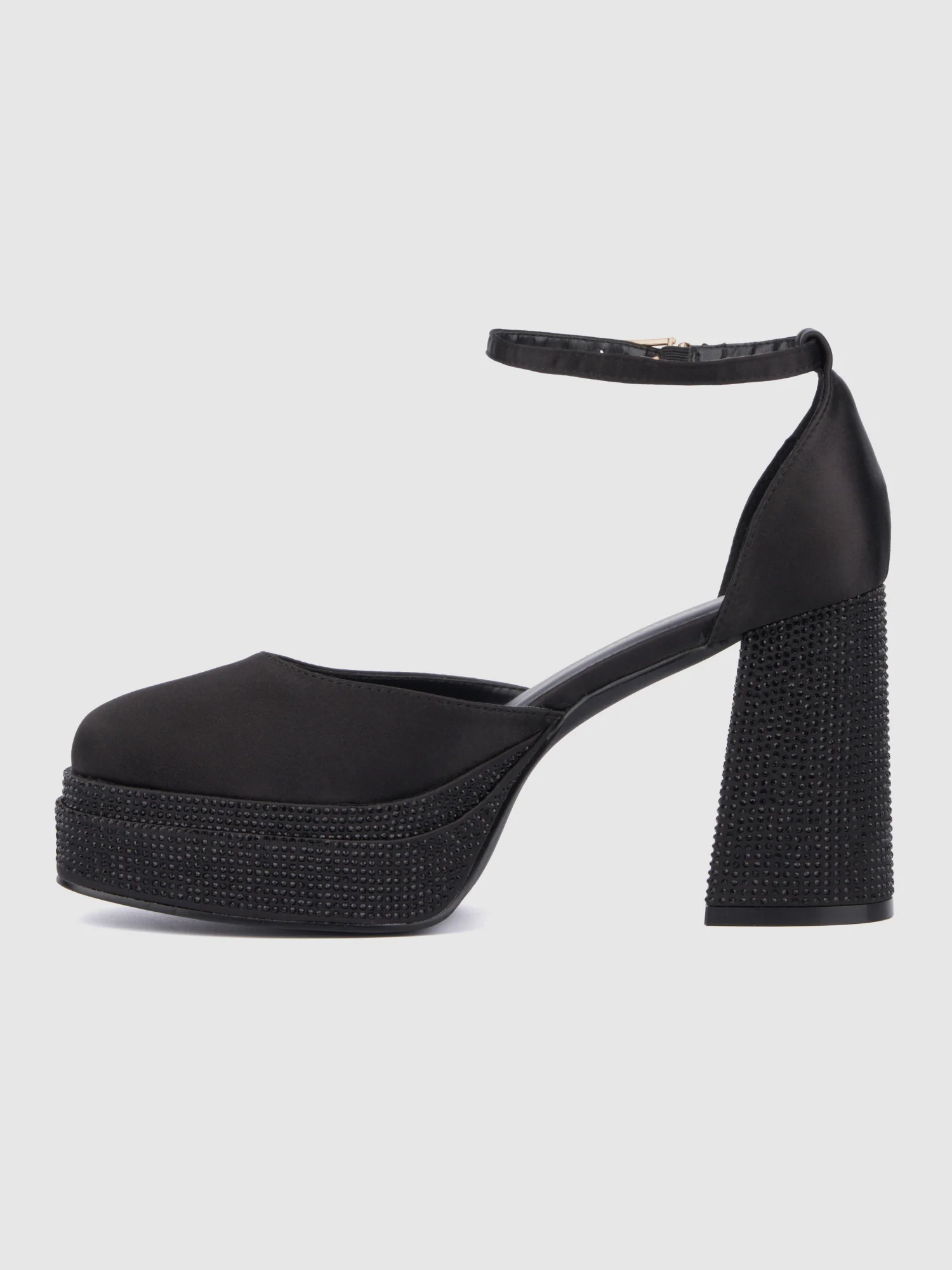 Martine Wide Width Satin Gem Detail Platform Heels - Image 6