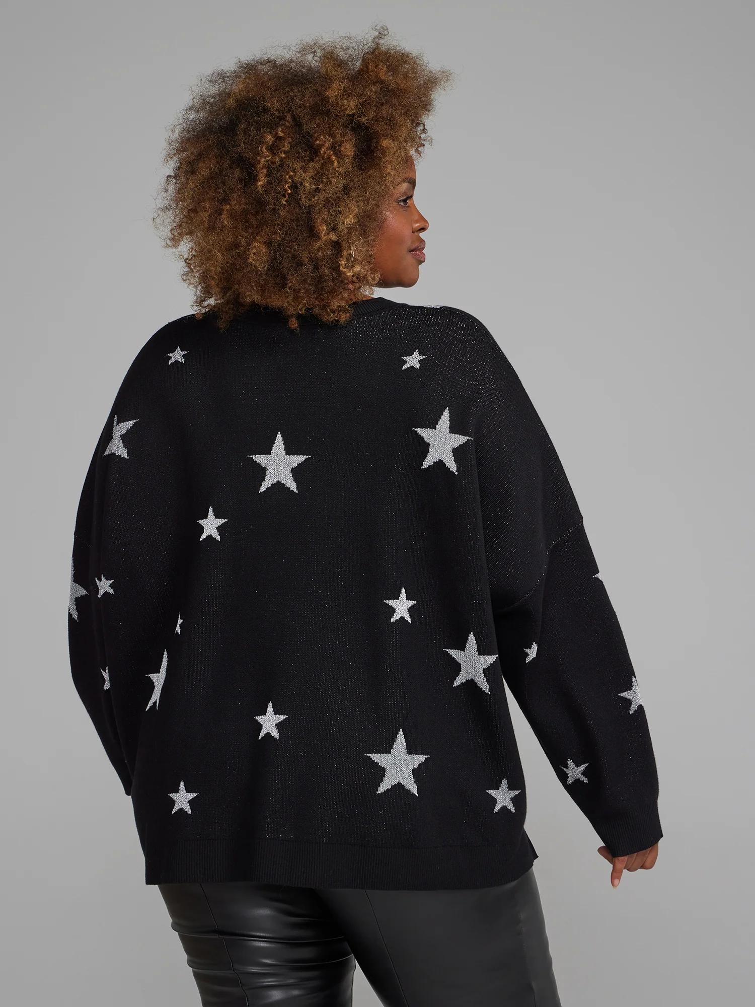 Metallic Star Pullover Sweater - Image 3