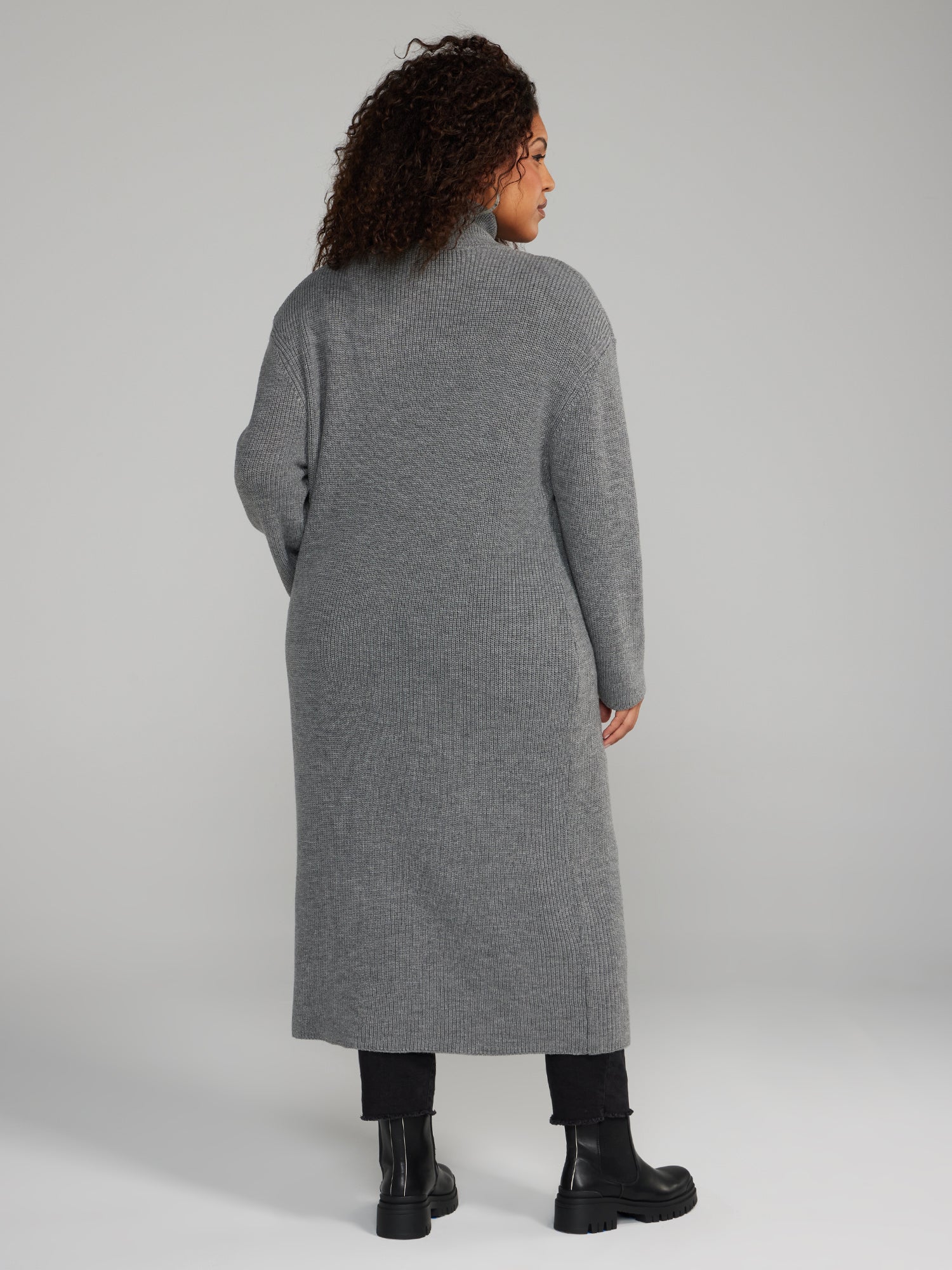 Mockneck Split Front Cardigan - Image 3