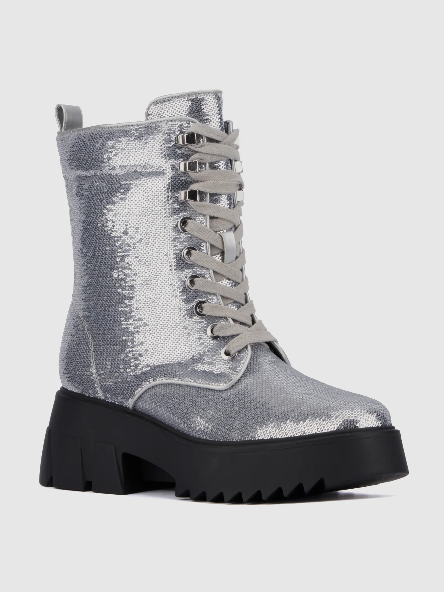 Odessa Wide Width Sequin Combat Boots