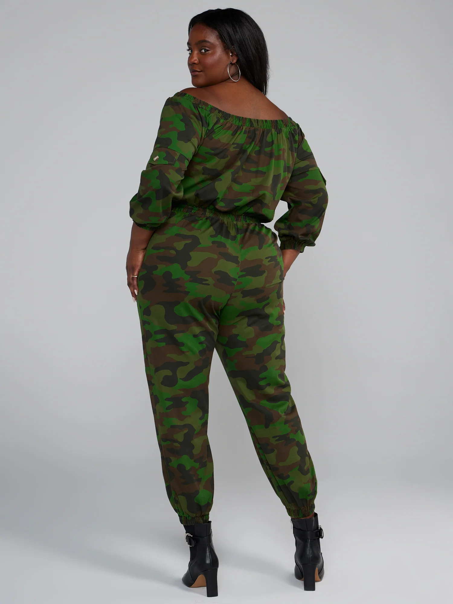 Off-The-Shoulder Camo Jumpsuit - Image 3