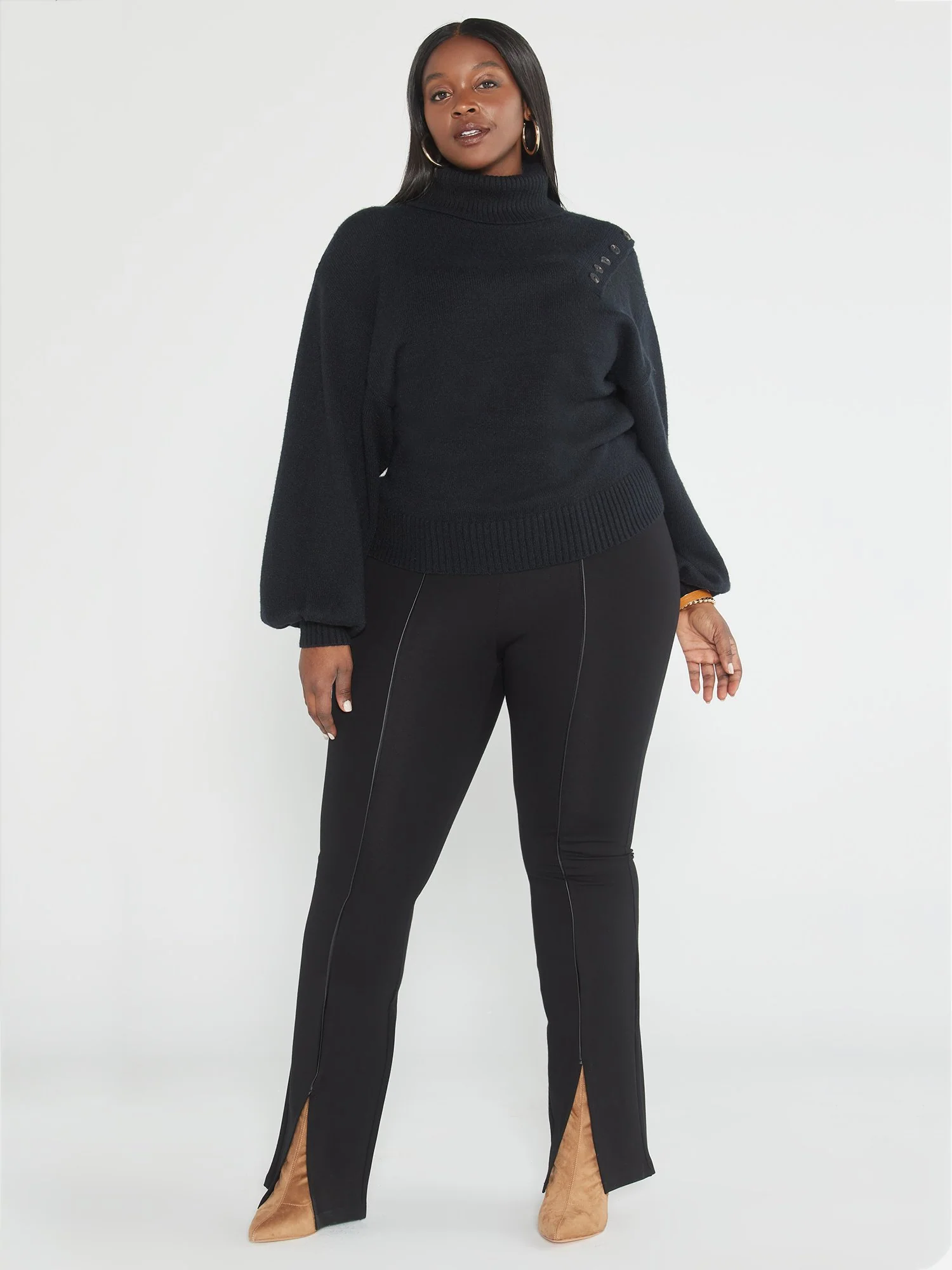 Paulette Button Shoulder Detail Sweater - Image 2