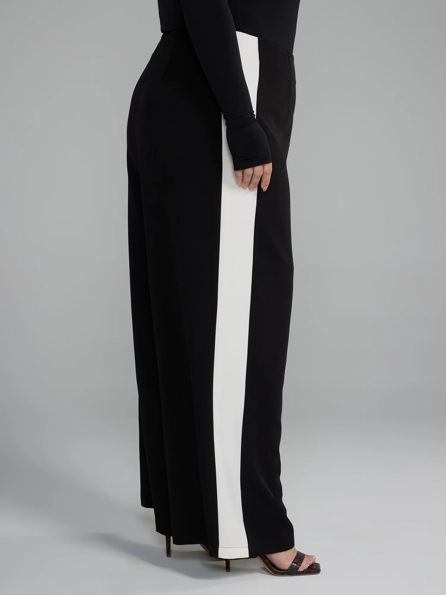 High Rise Wide Leg Side Stripe Pants - Image 2
