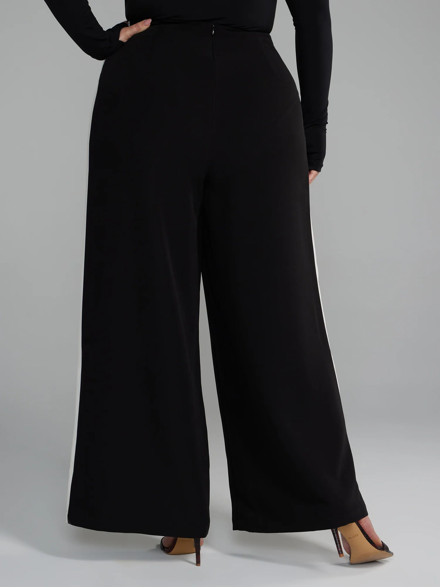 High Rise Wide Leg Side Stripe Pants - Image 3