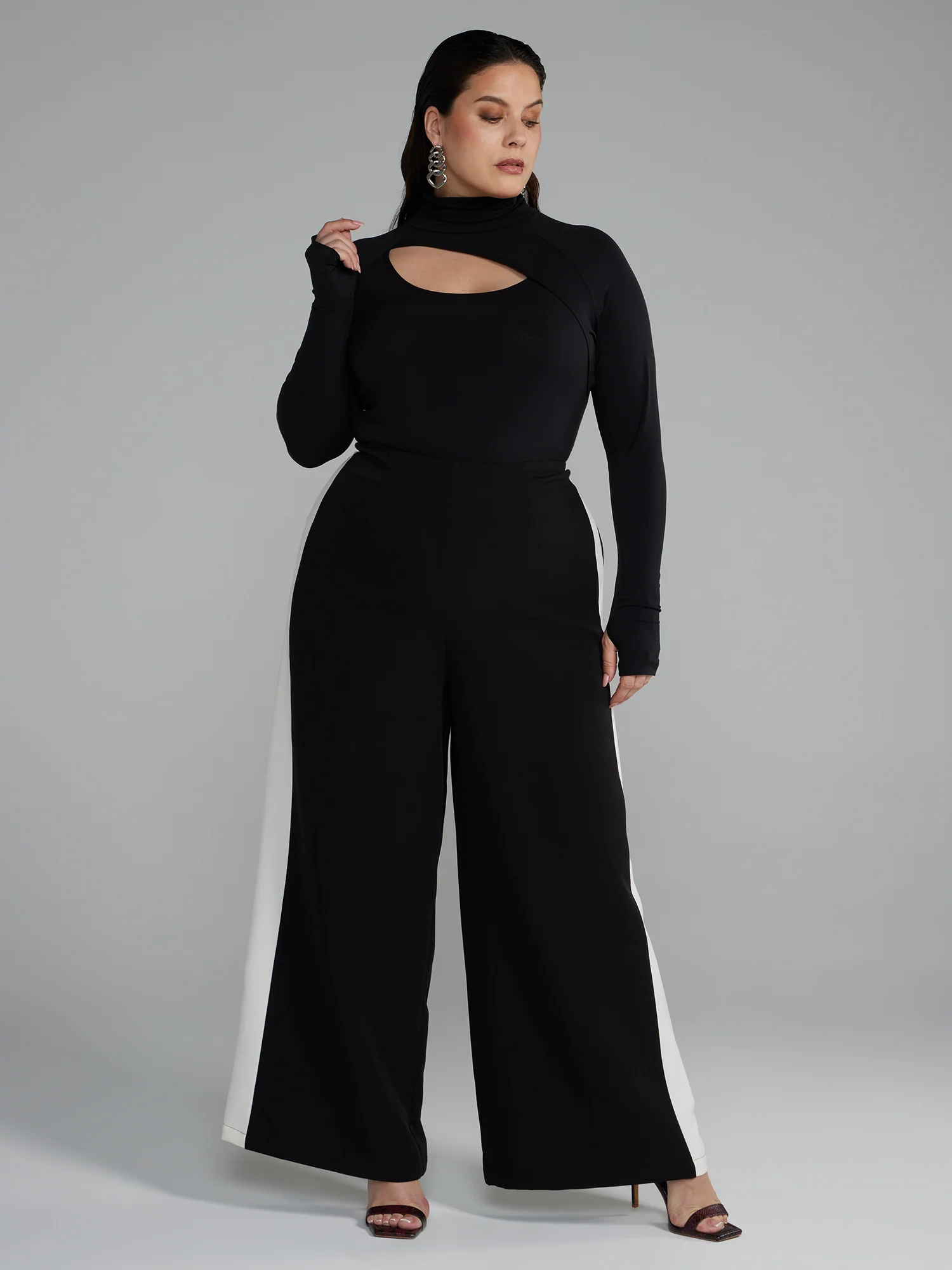 High Rise Wide Leg Side Stripe Pants - Image 4