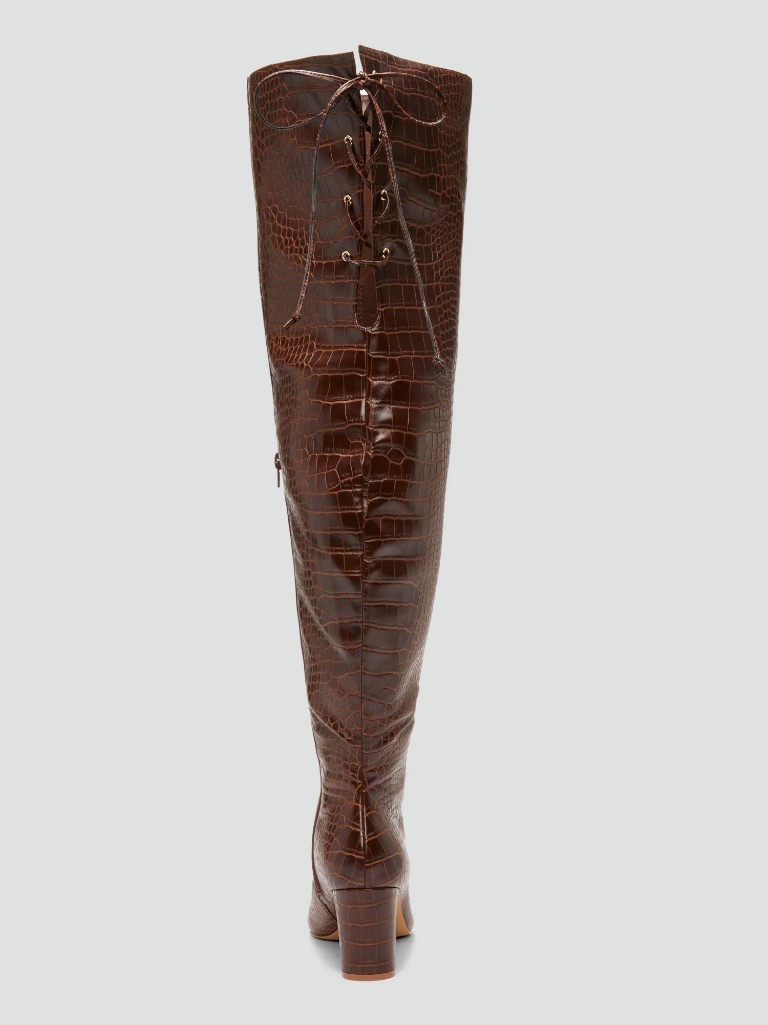 Agate Thigh-High Croc Faux Leather Boots - Nadia x FTF - Image 3