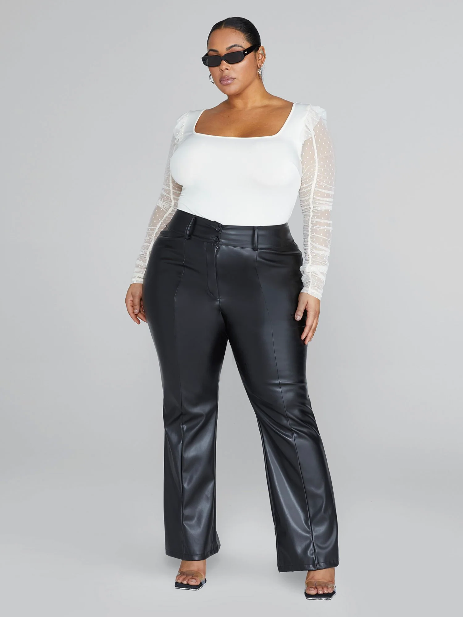 Aisha Swiss Dot Sleeve Knit Bodysuit - Image 3