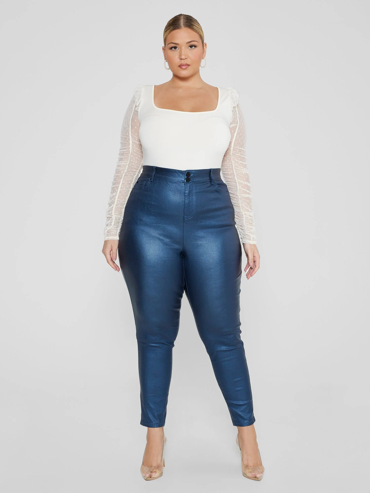 Aisha Swiss Dot Sleeve Knit Bodysuit - Image 7