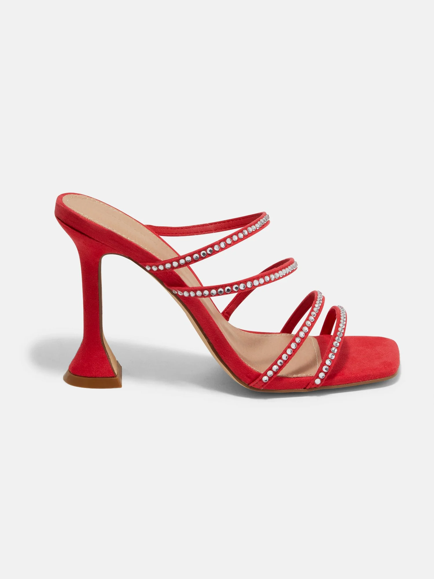 Alana Open Toe Rhinestone Detail Heels - Image 12