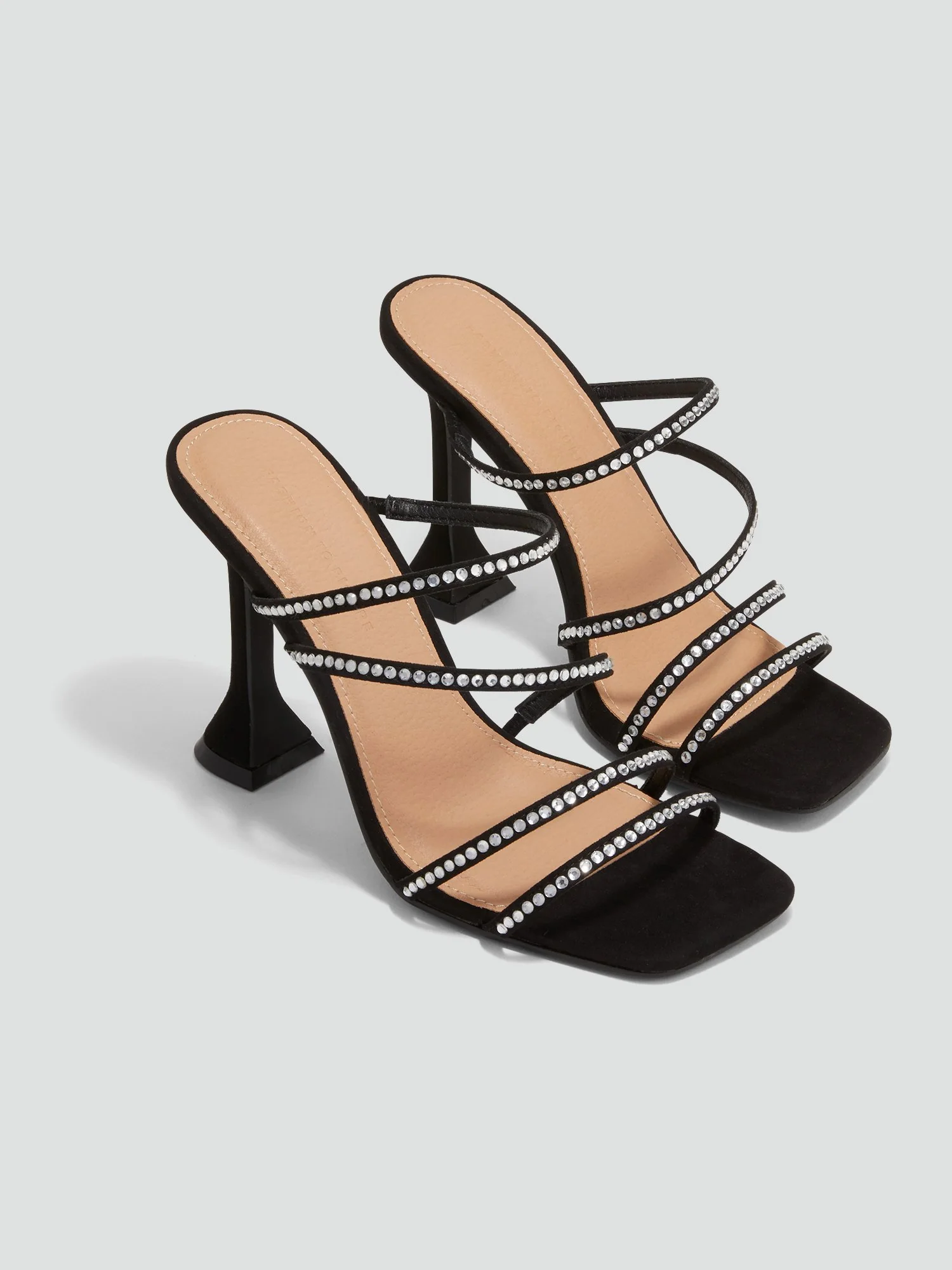 Alana Open Toe Rhinestone Detail Heels - Image 2