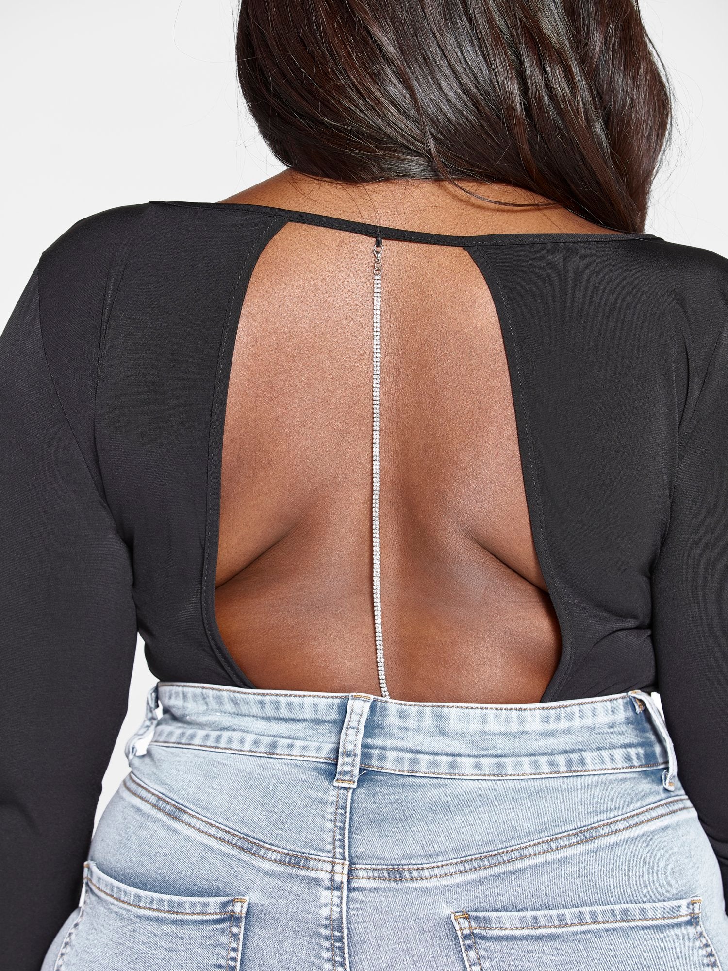 Alayna Open Back Chain Detail Bodysuit - Image 4