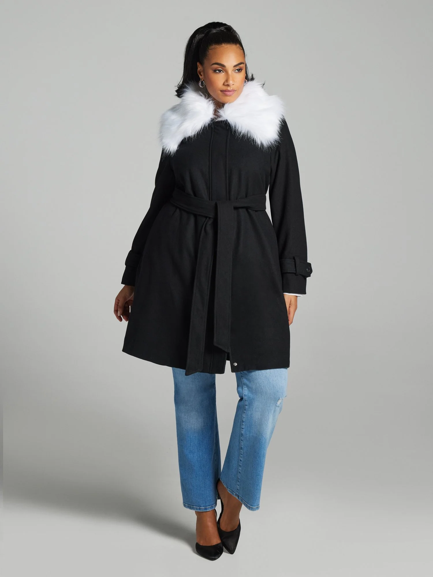 Alessia Fur Collar Coat - Image 3