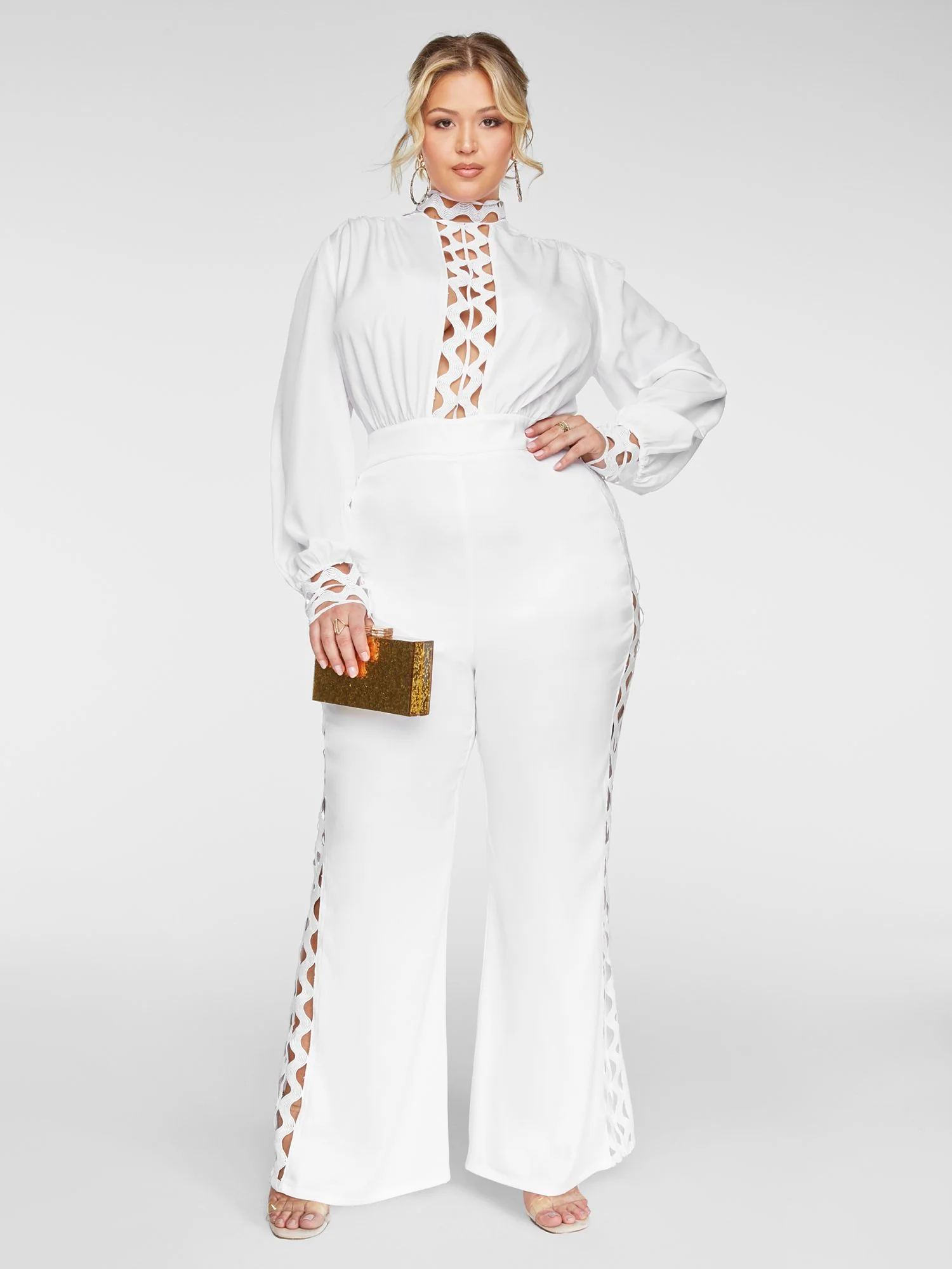 Alexa Crochet Detail Jumpsuit - Image 3