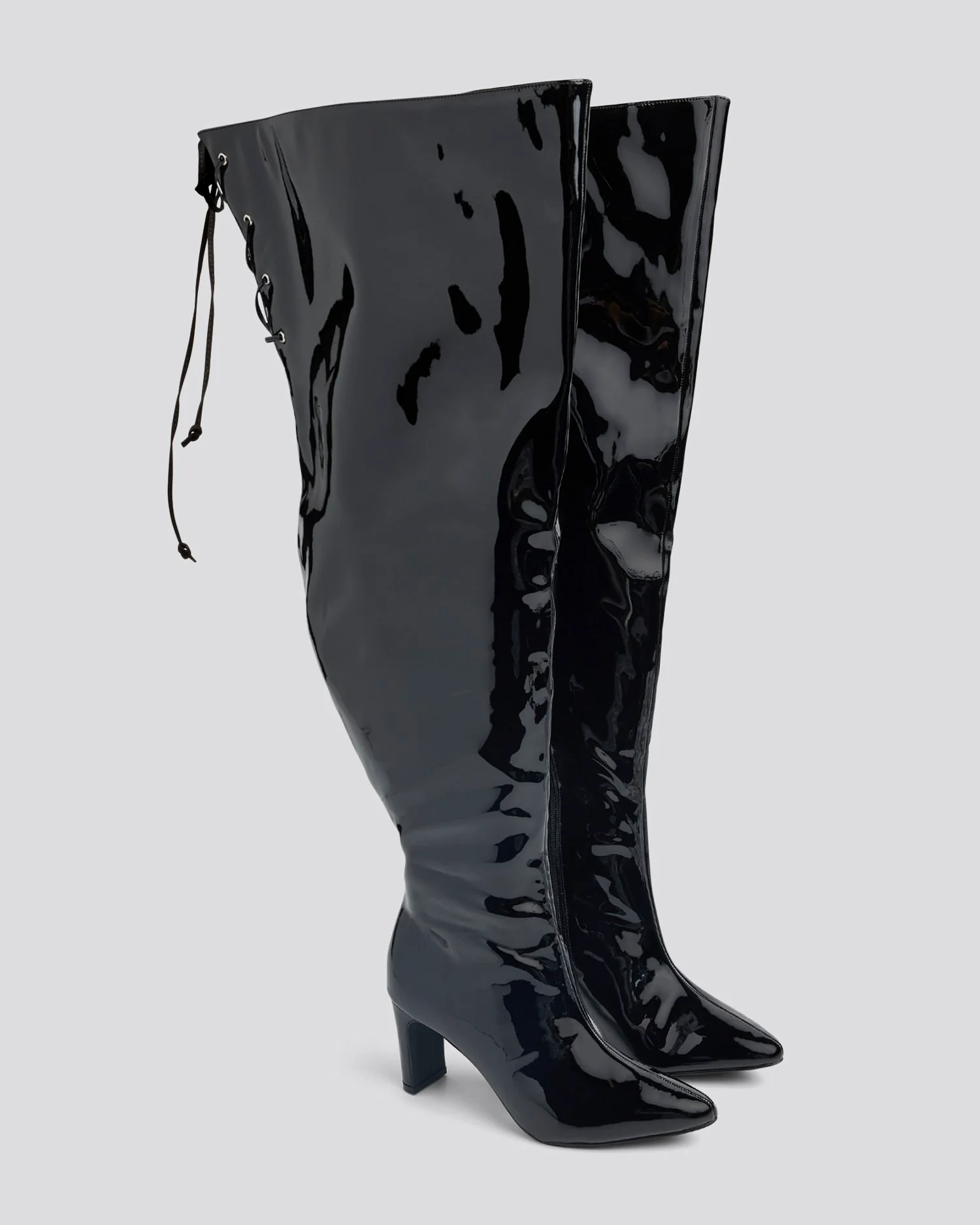 Alfinil Patent Leather Thigh-High Boots - Nadia x FTF - Image 3