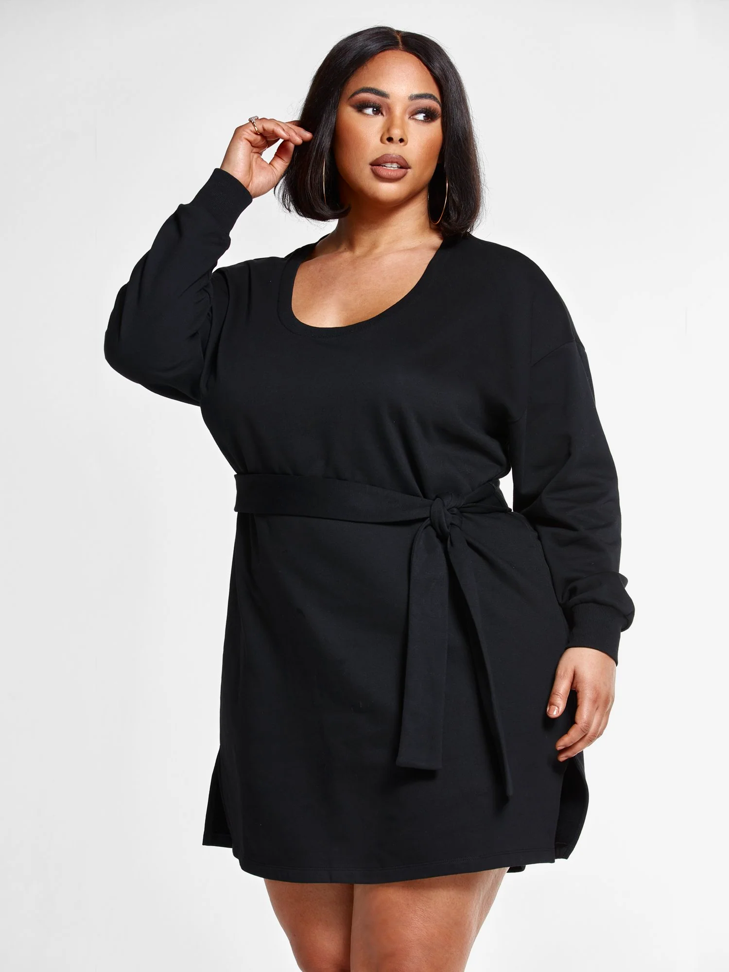 Alina Sweatshirt Dress with Tie Waist - Image 2