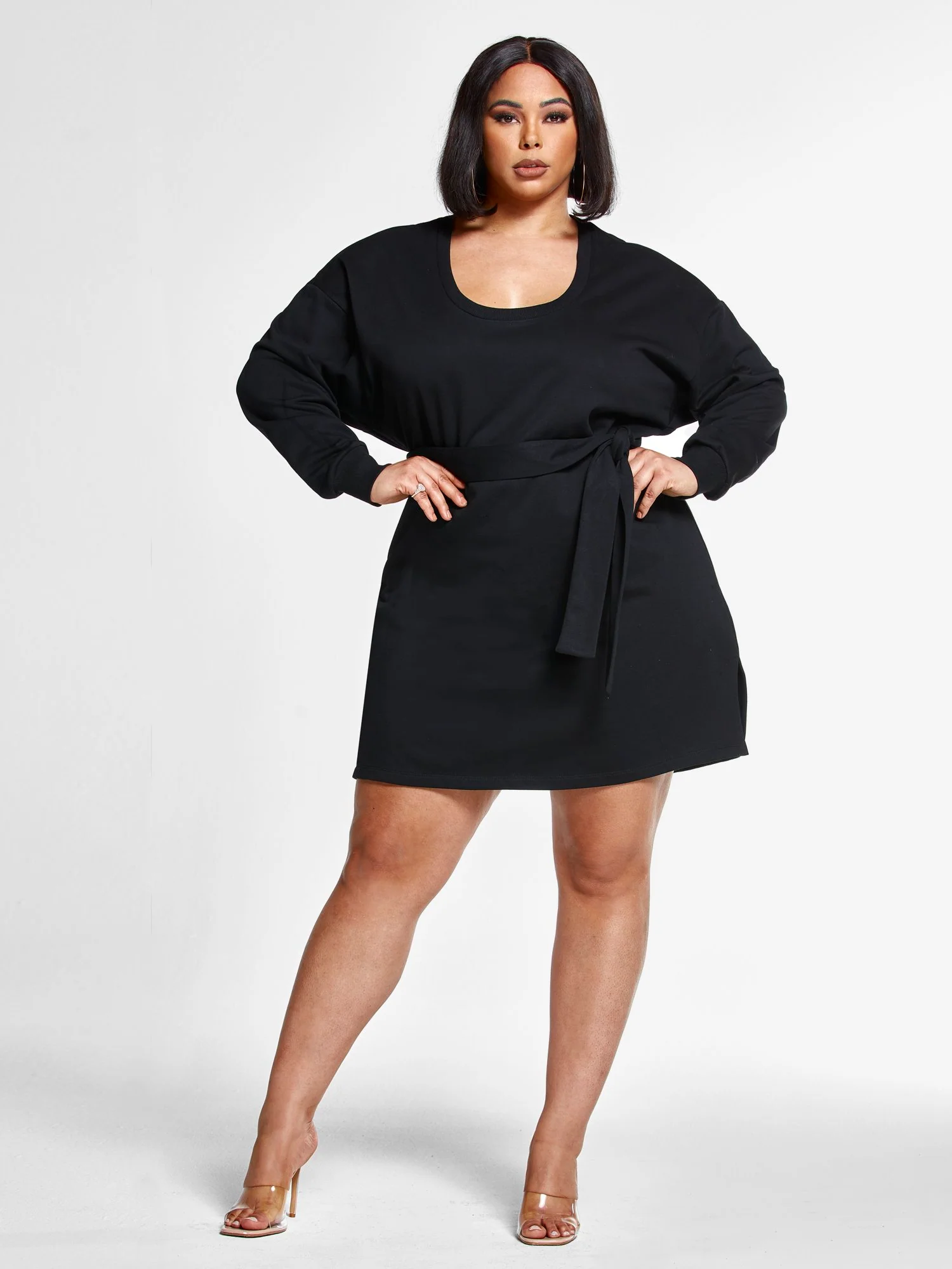 Alina Sweatshirt Dress with Tie Waist - Image 4