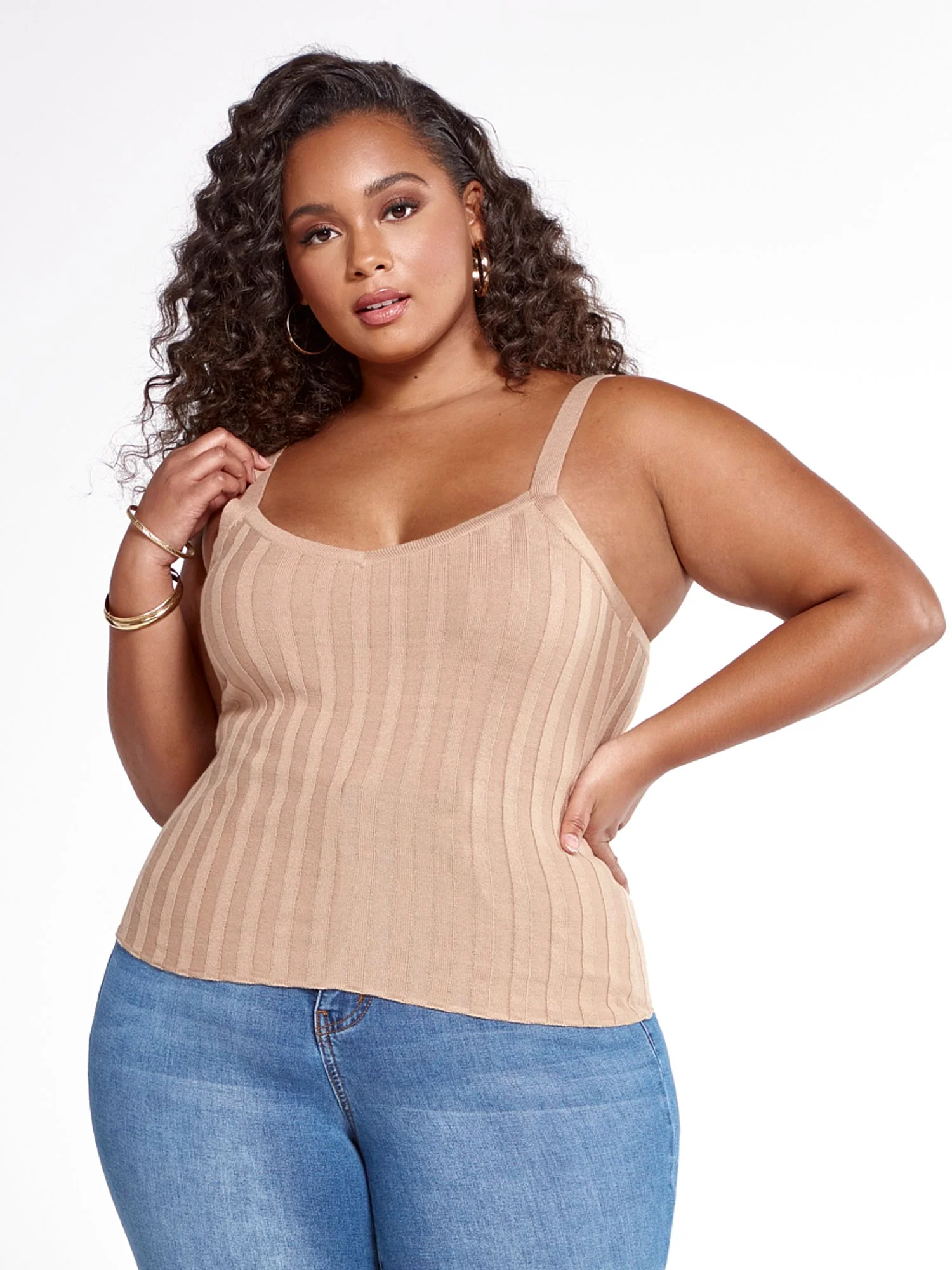 Alissa Ribbed Knit Sweater Tank - Image 2