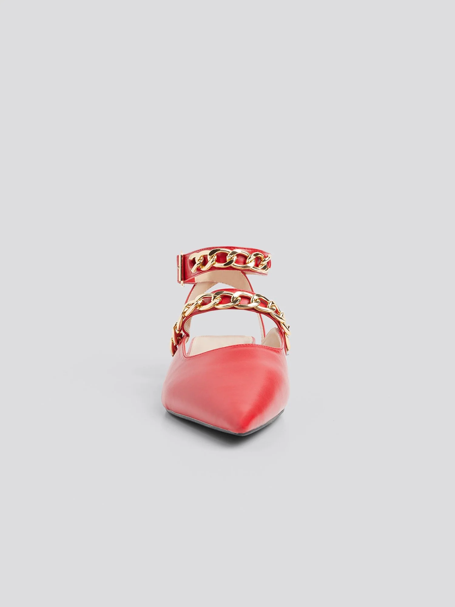 Aliza Ankle Strap Flats with Chain Detail - Image 9