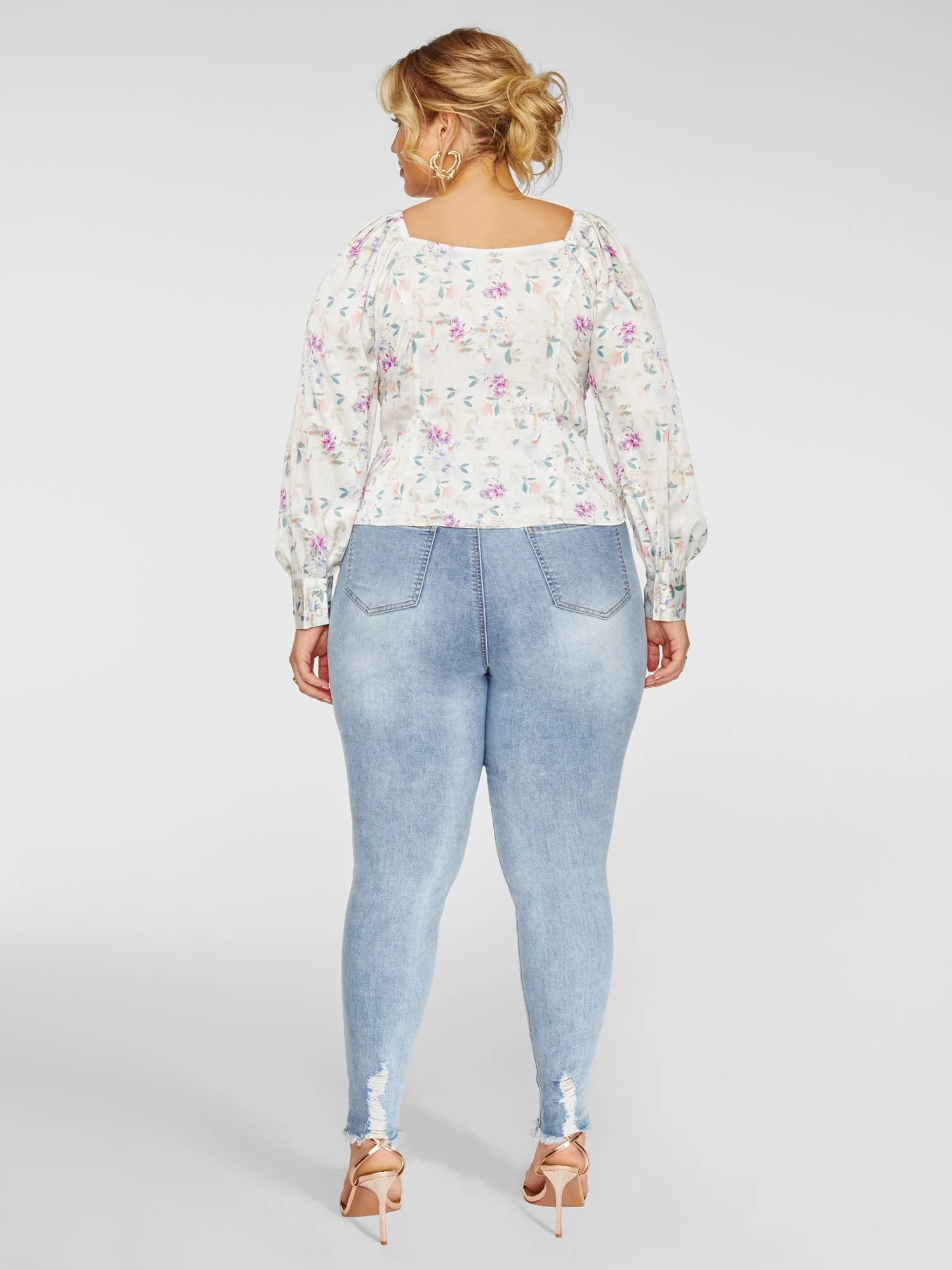 Alma Floral Print Tie Front Blouse - Image 4