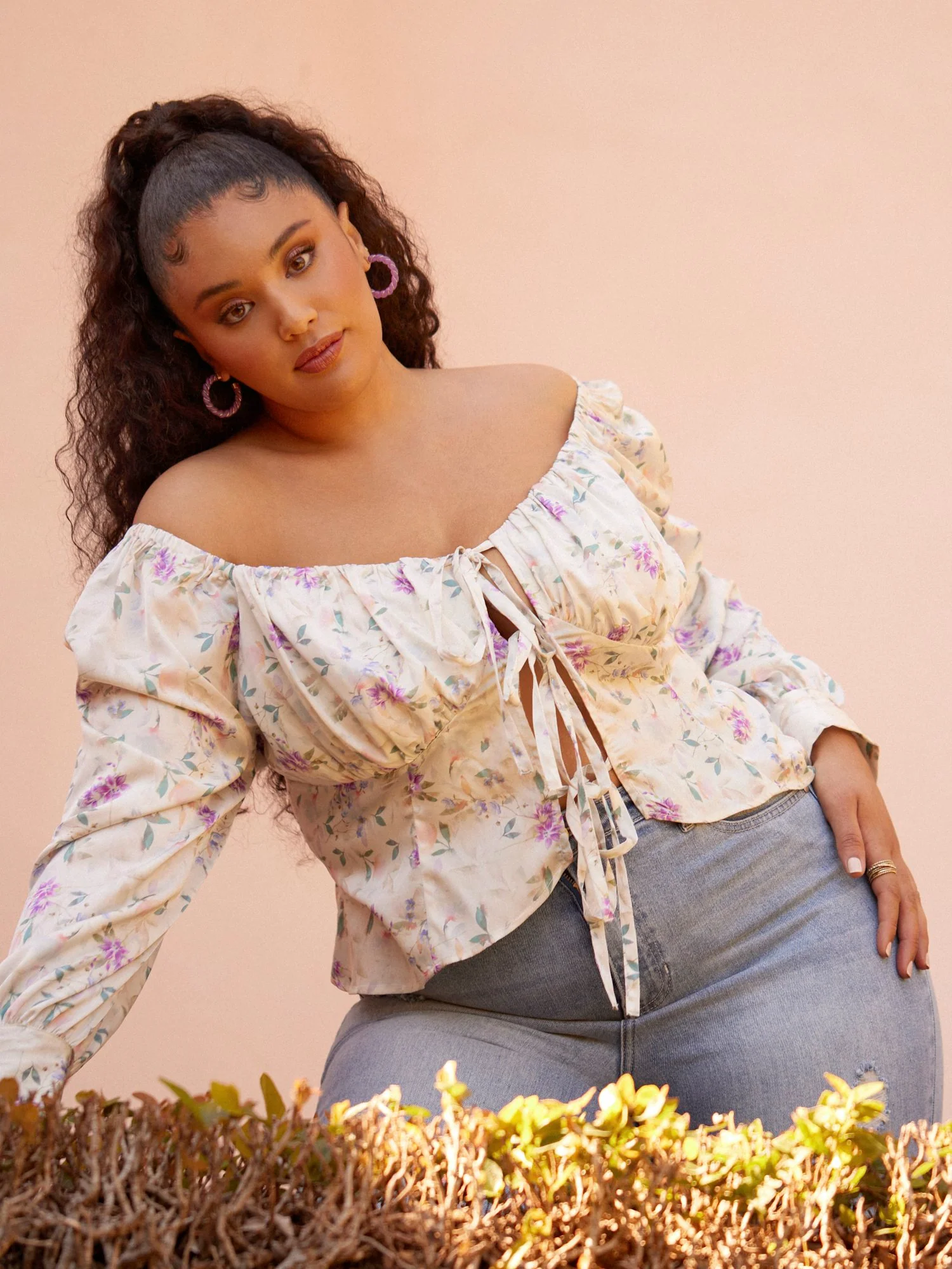 Alma Floral Print Tie Front Blouse - Image 5