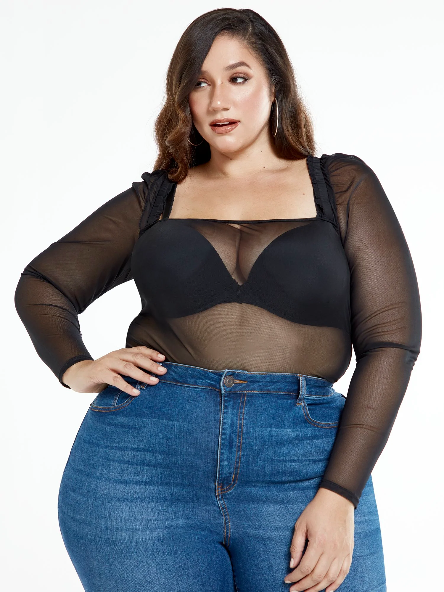 Aly Ruched Mesh Top - Image 8