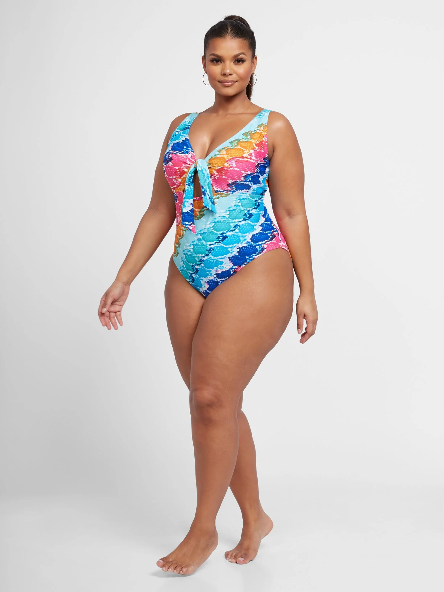 Amanda Multicolor Snake Print One-Piece Swimsuit - Image 4
