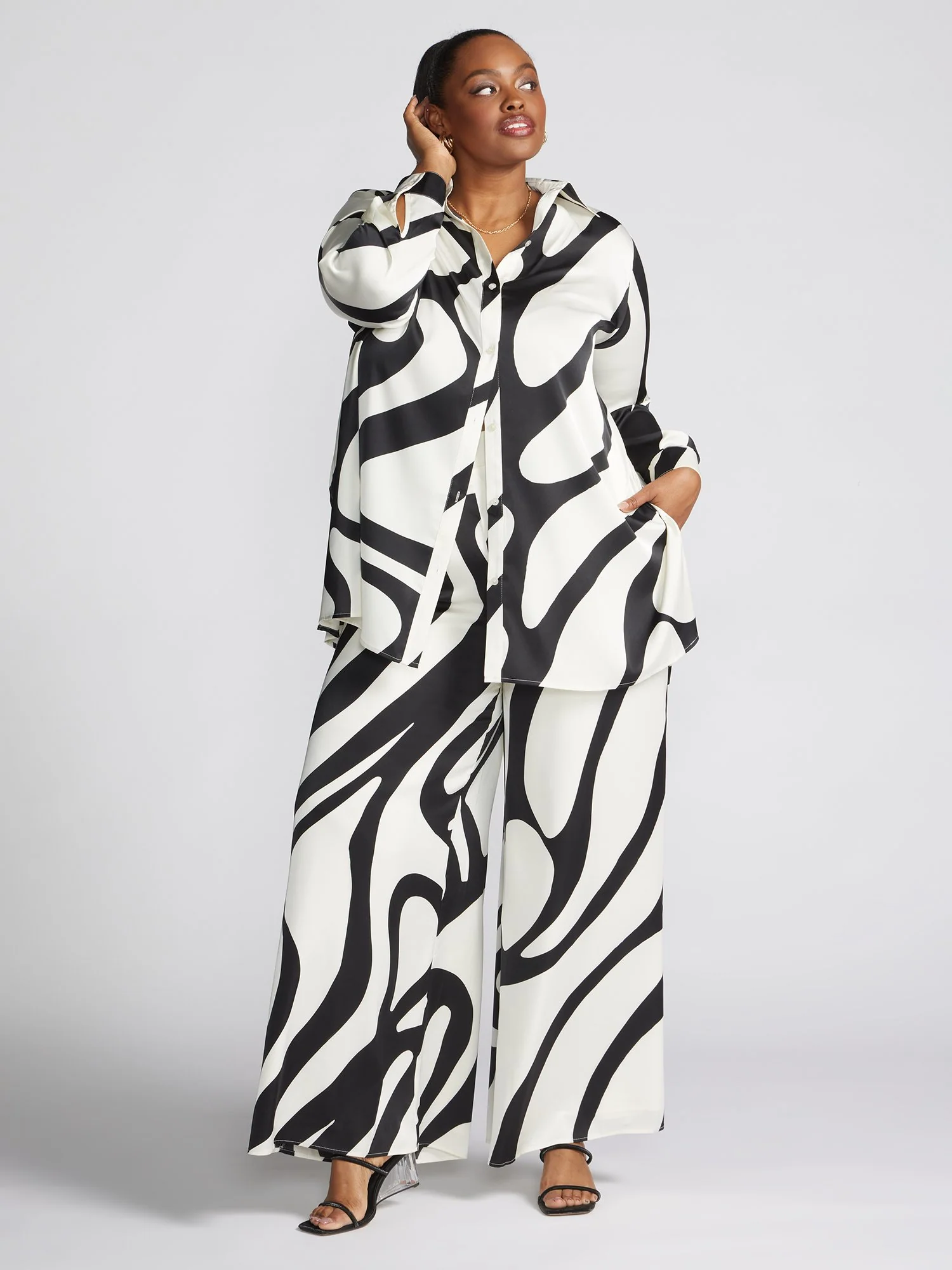 Amandla Abstract Print Wide Leg Pants - Image 5