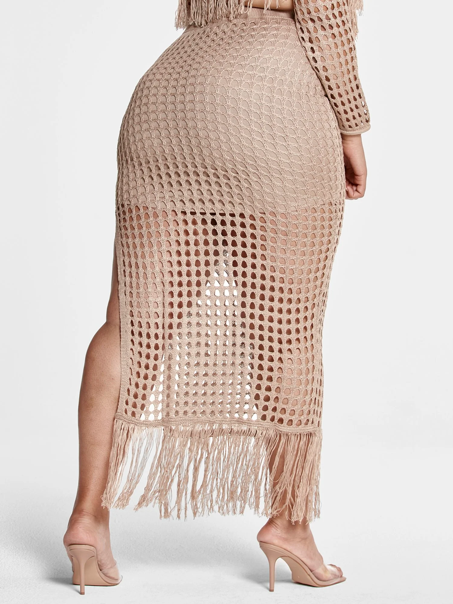 Amber Fringe Crochet Maxi Skirt - Image 3