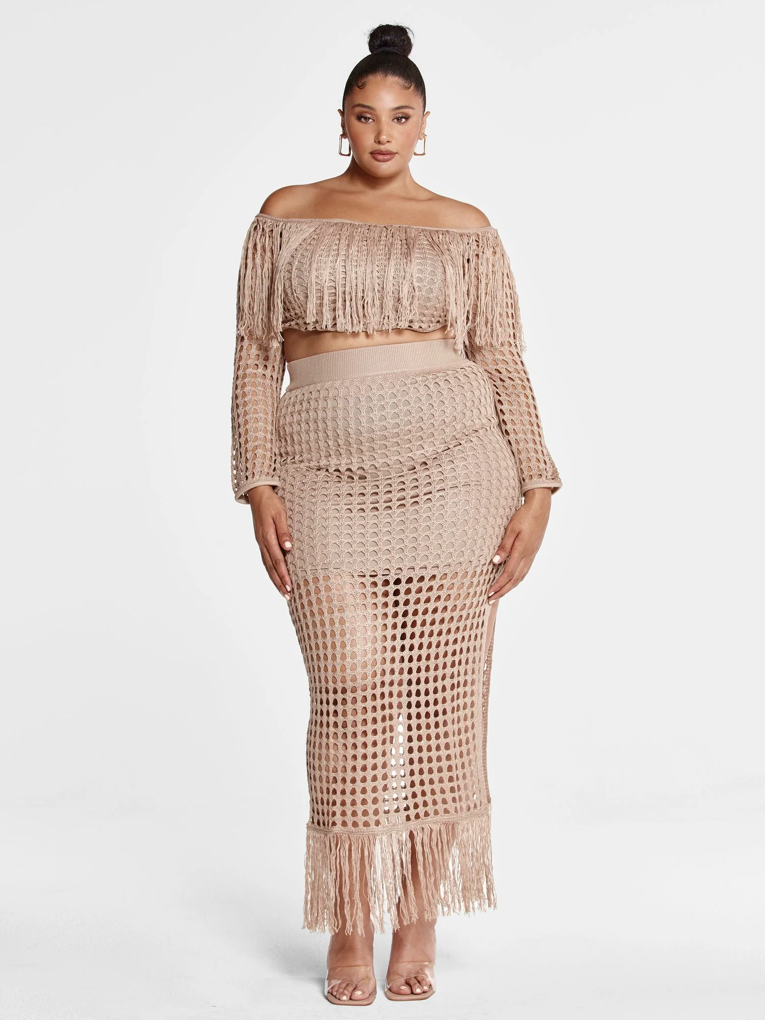 Amber Fringe Crochet Maxi Skirt - Image 4