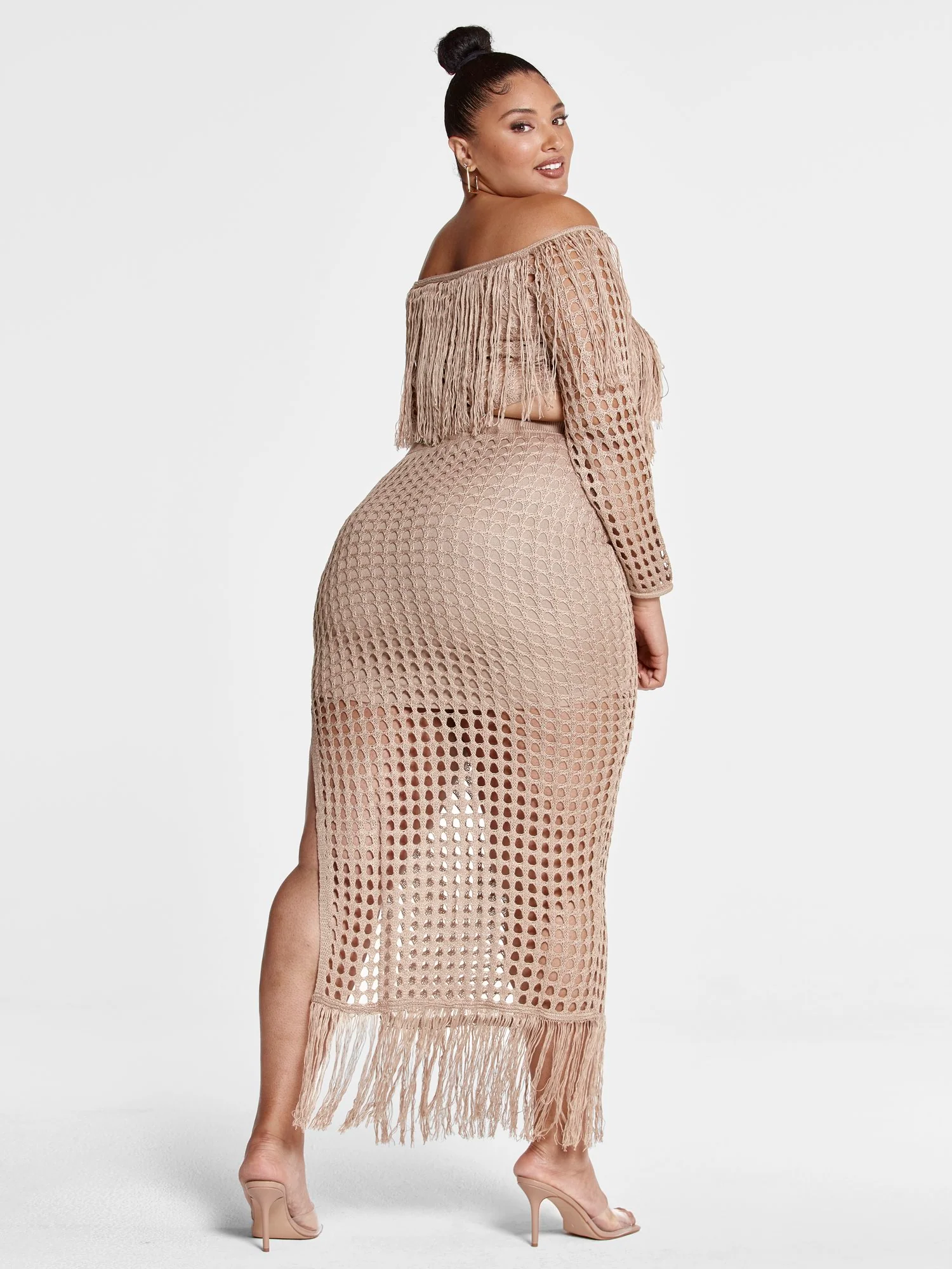 Amber Fringe Crochet Maxi Skirt - Image 5