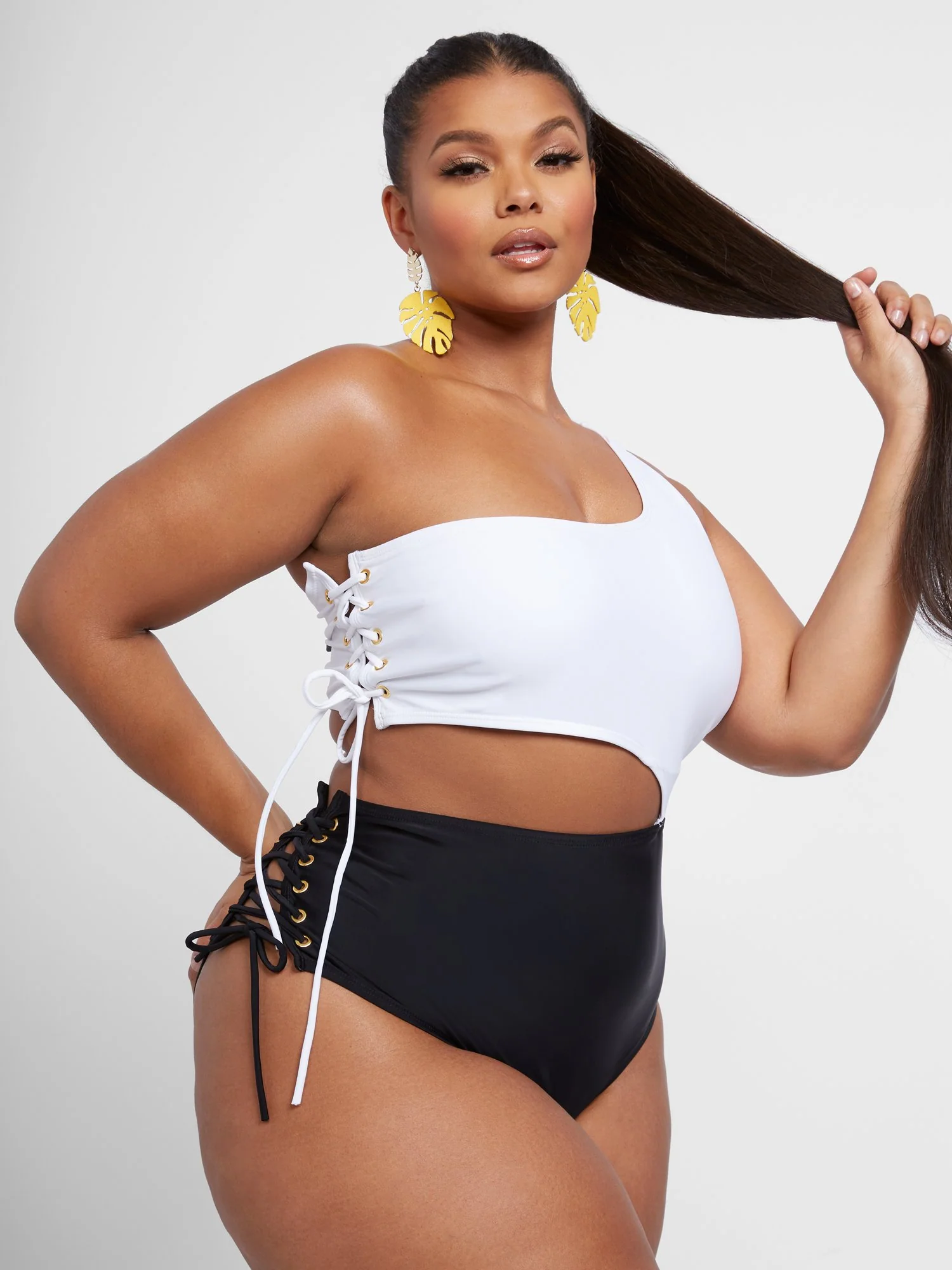 Amber One Shoulder Side Lace-up Monokini - Image 5