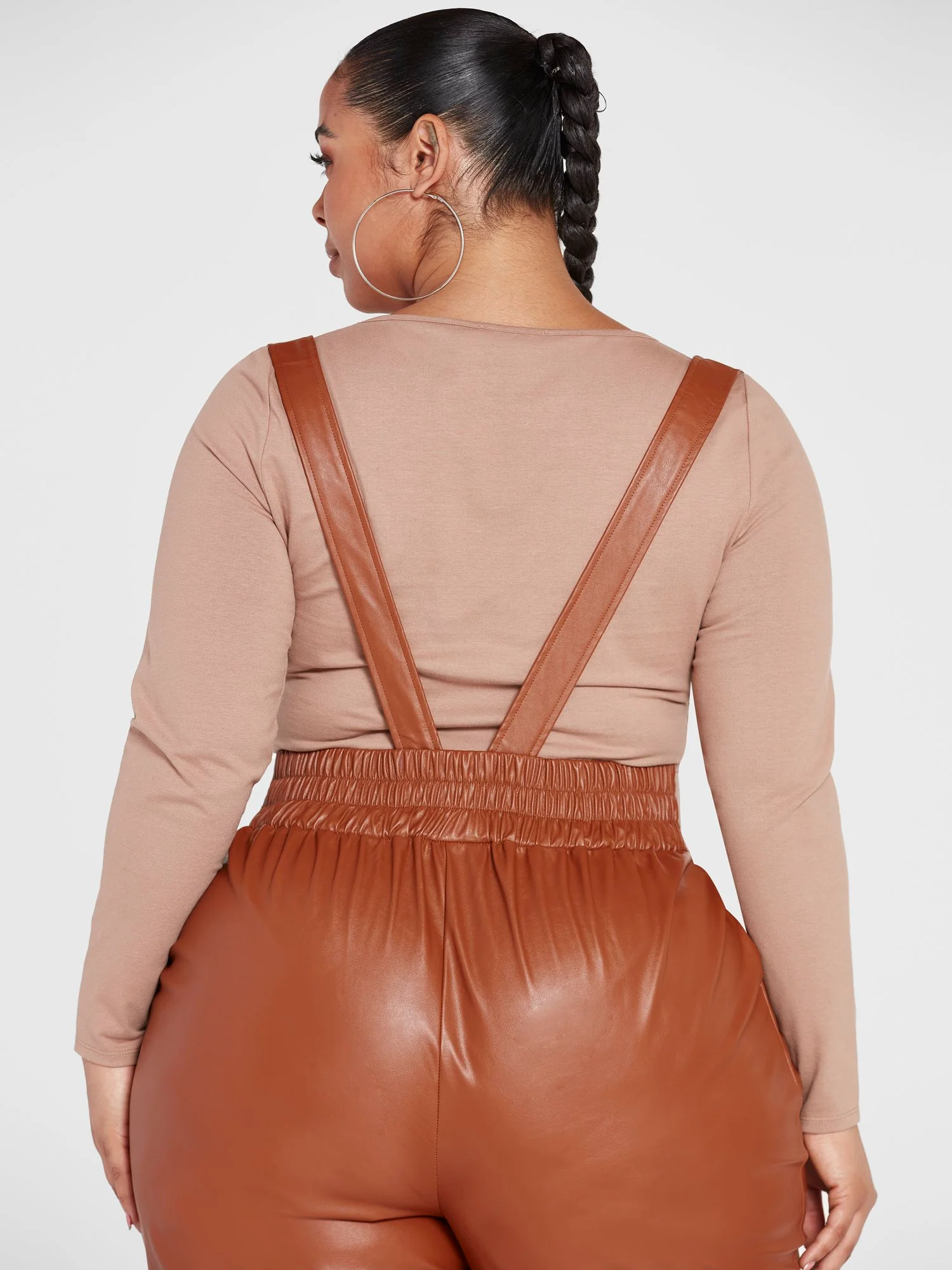 Amelia Faux Leather Suspender Pants - Image 3