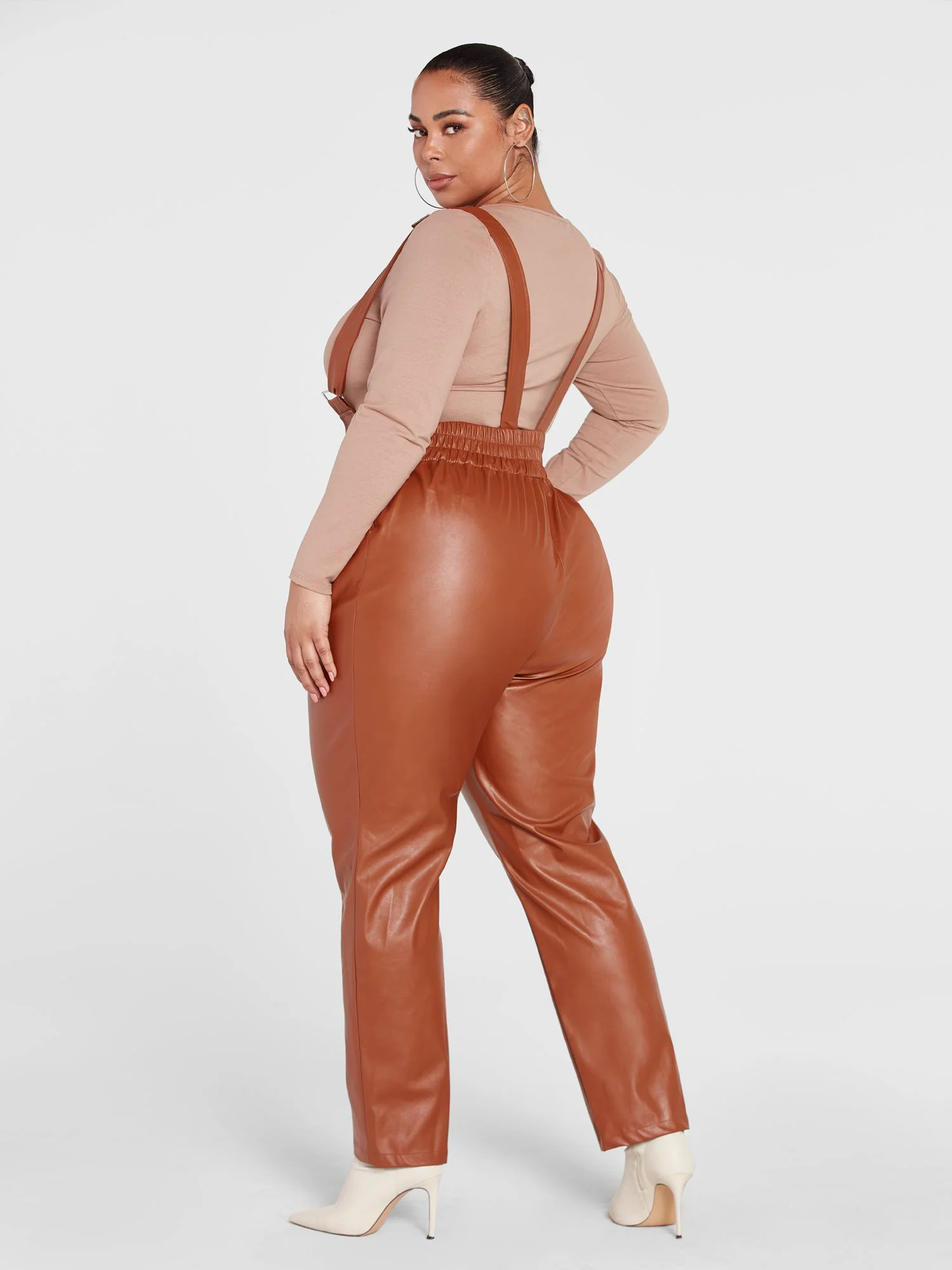Amelia Faux Leather Suspender Pants - Image 4