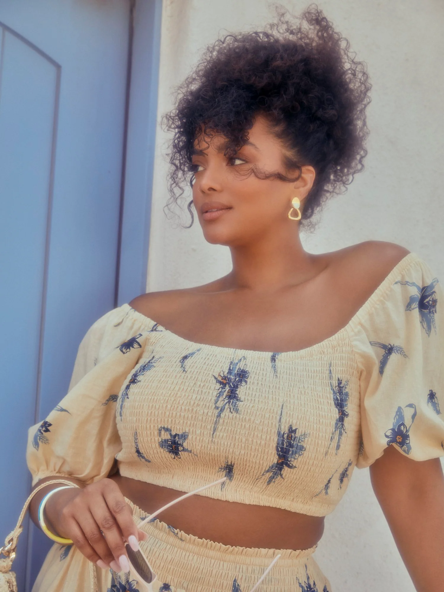 Amelia Floral Print Linen Crop Top - Image 5