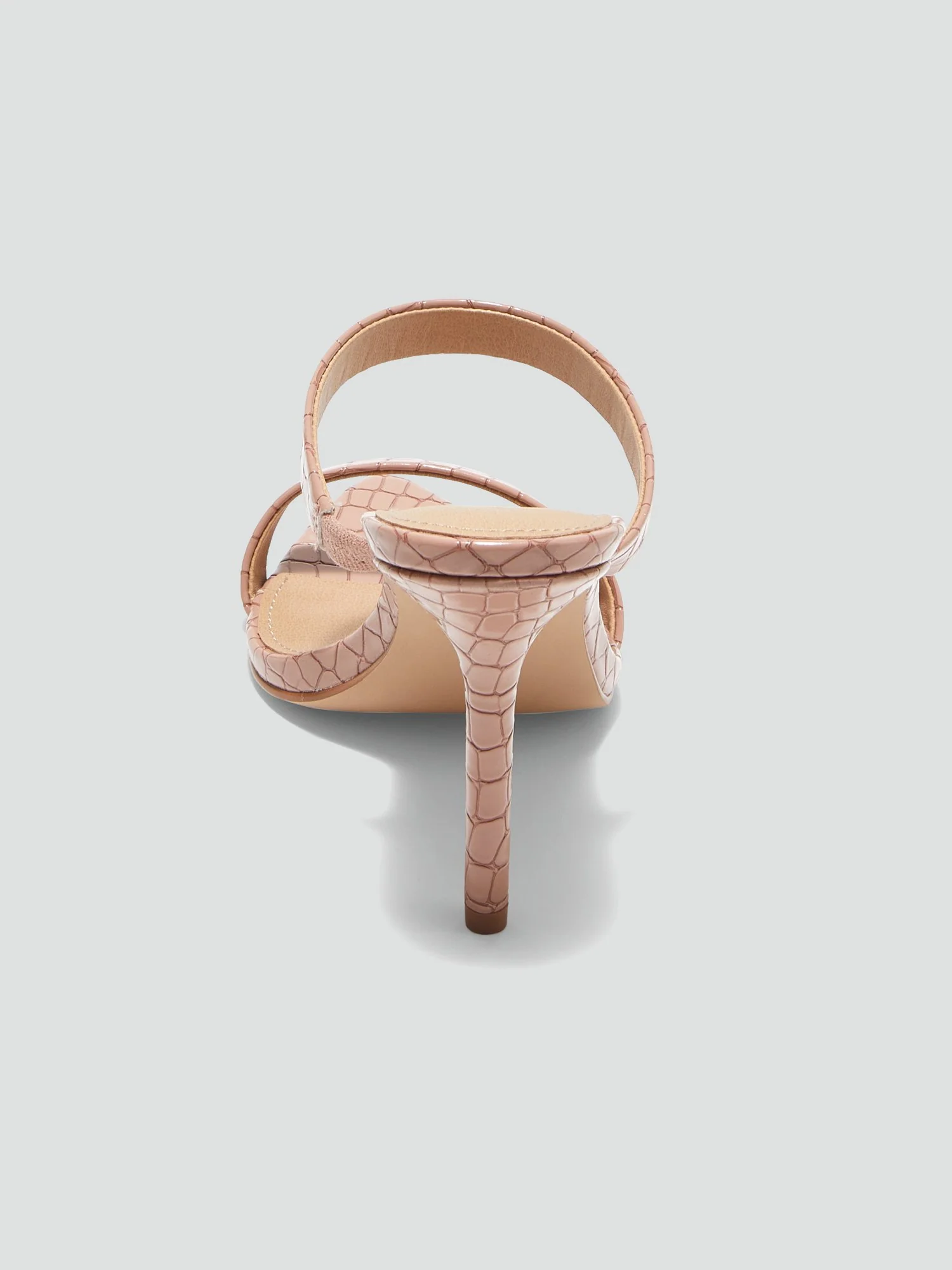 Amira Double Strap Sandals in Brown Crocodile - Image 2