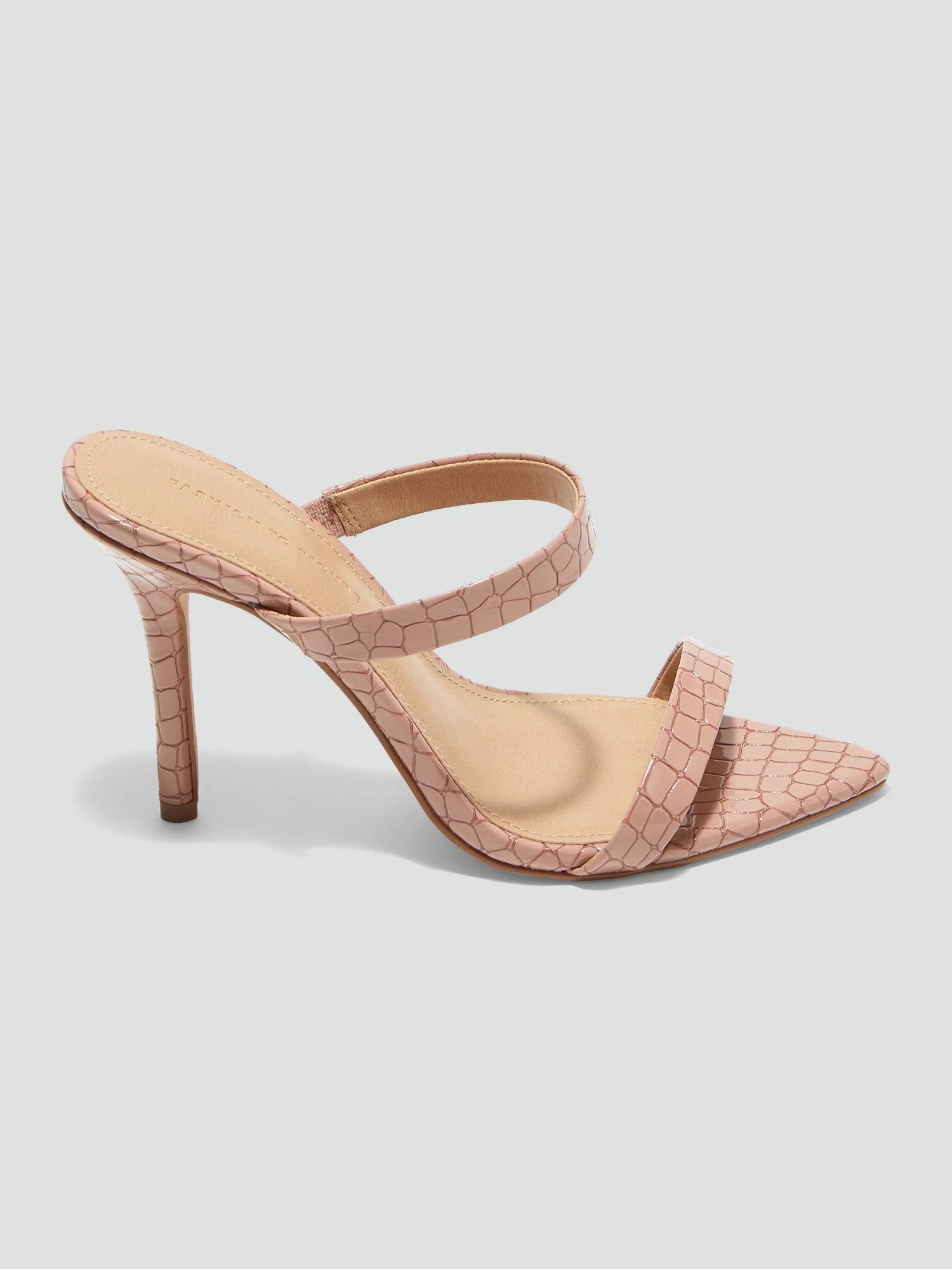Amira Double Strap Sandals in Brown Crocodile - Image 4
