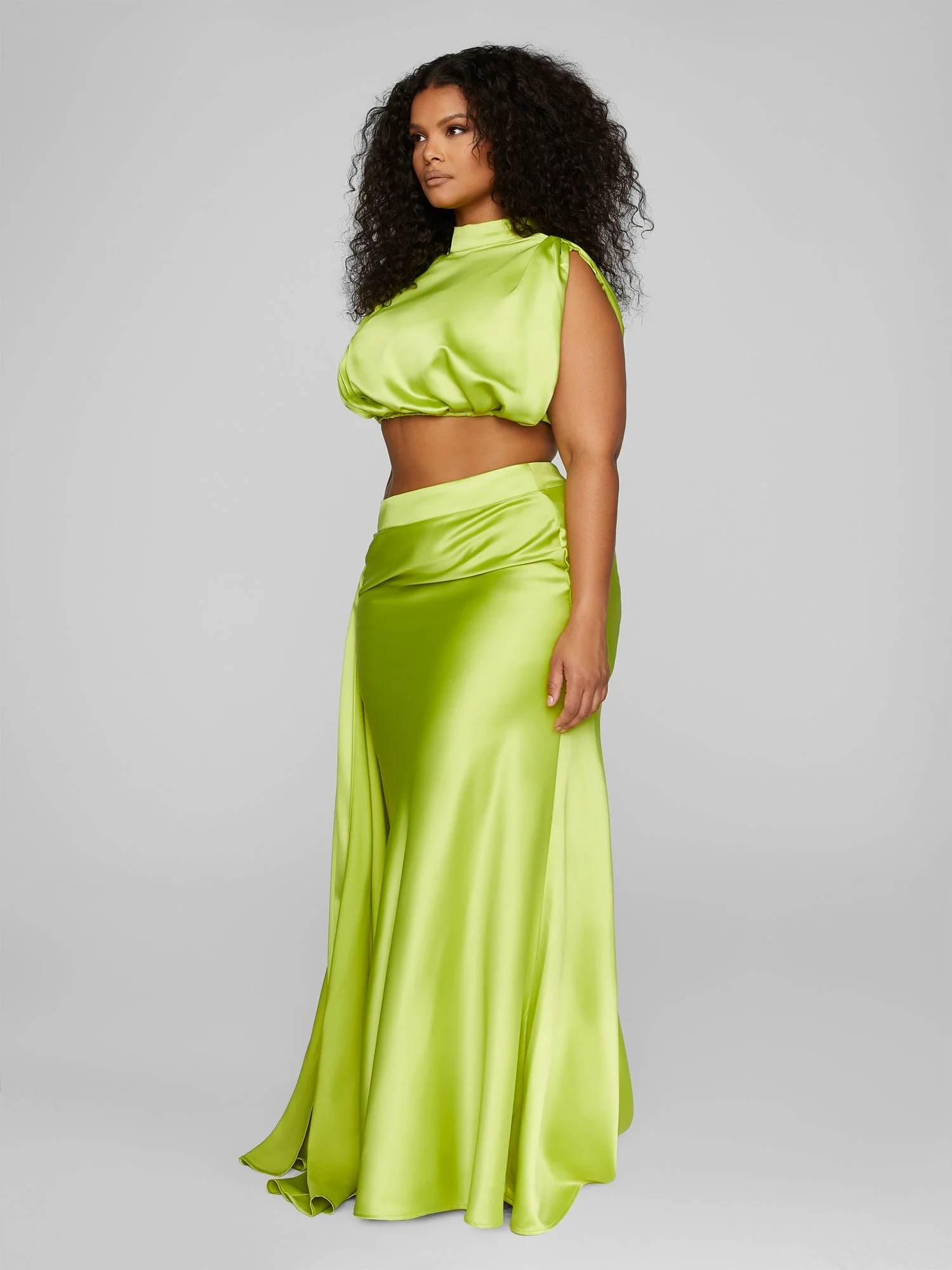 Anaisa Drape Detail Satin Skirt - Leslie Sidora x FTF - Image 4
