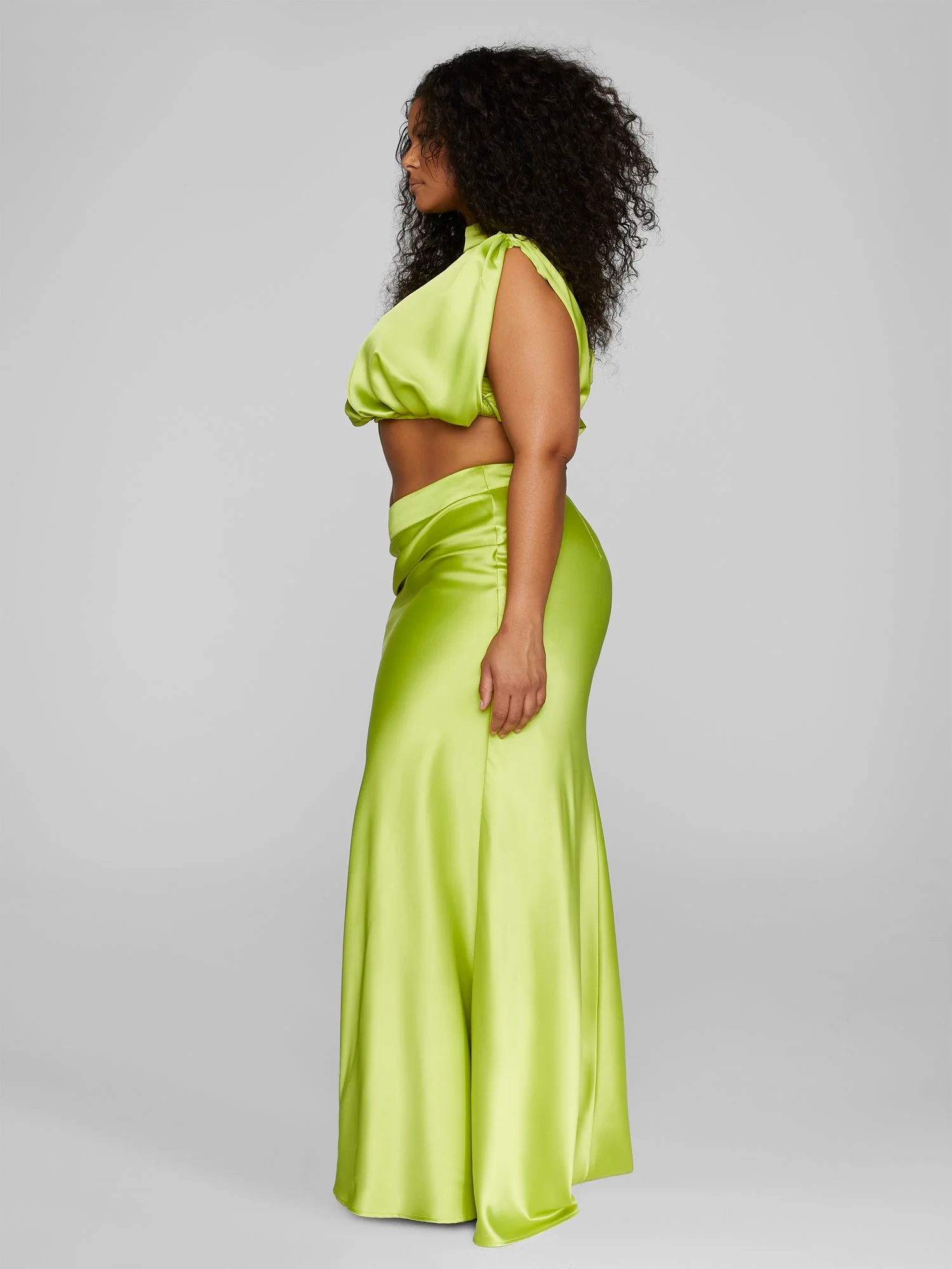Anaisa Drape Detail Satin Skirt - Leslie Sidora x FTF - Image 5