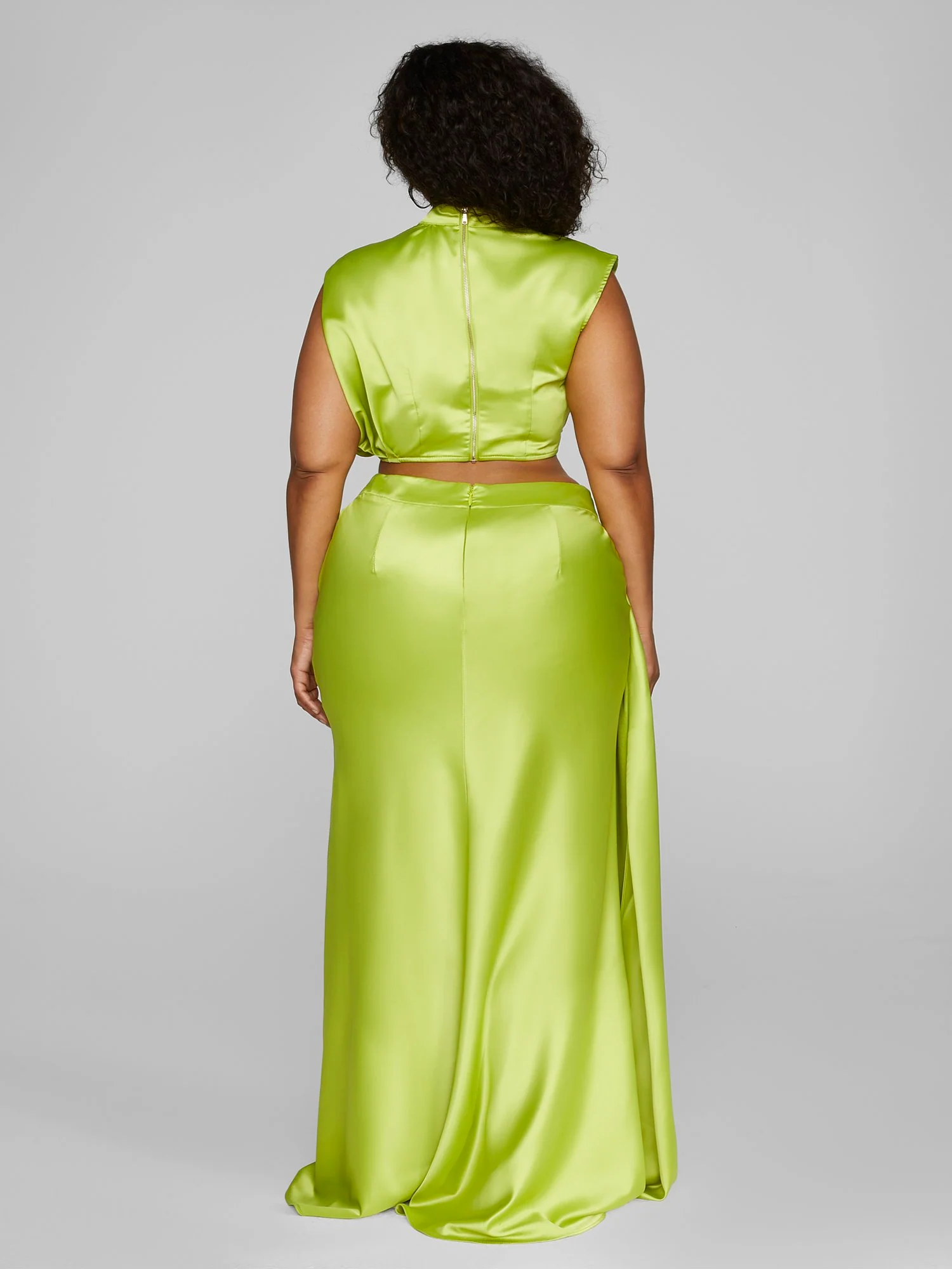 Anaisa Drape Detail Satin Skirt - Leslie Sidora x FTF - Image 6