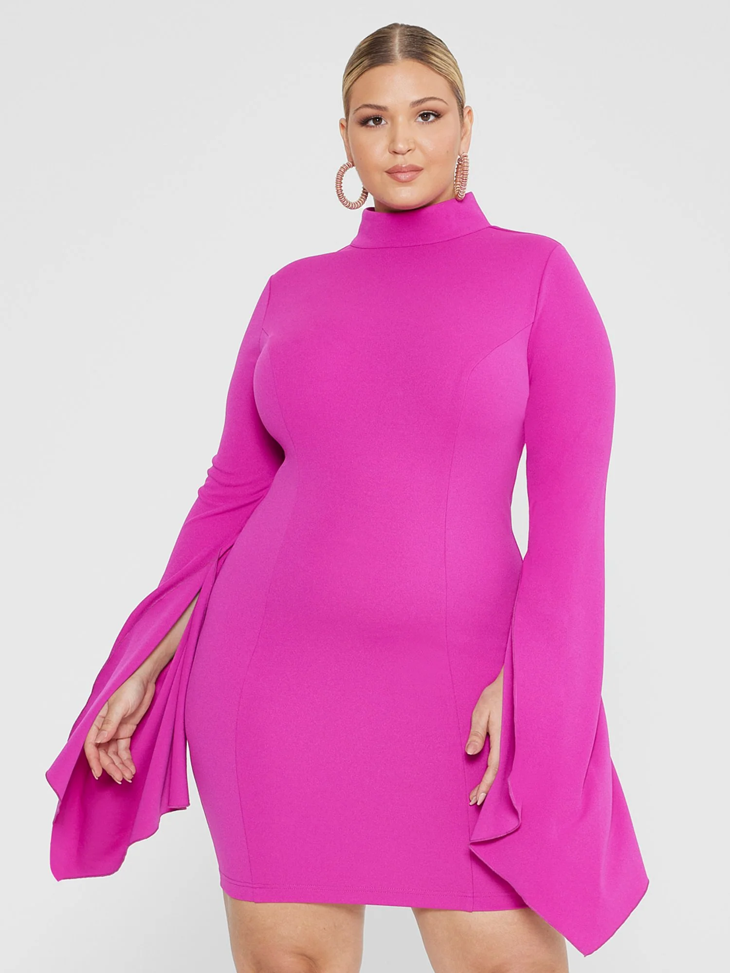 Andelina Dramatic Sleeves Bodycon Dress - Image 2
