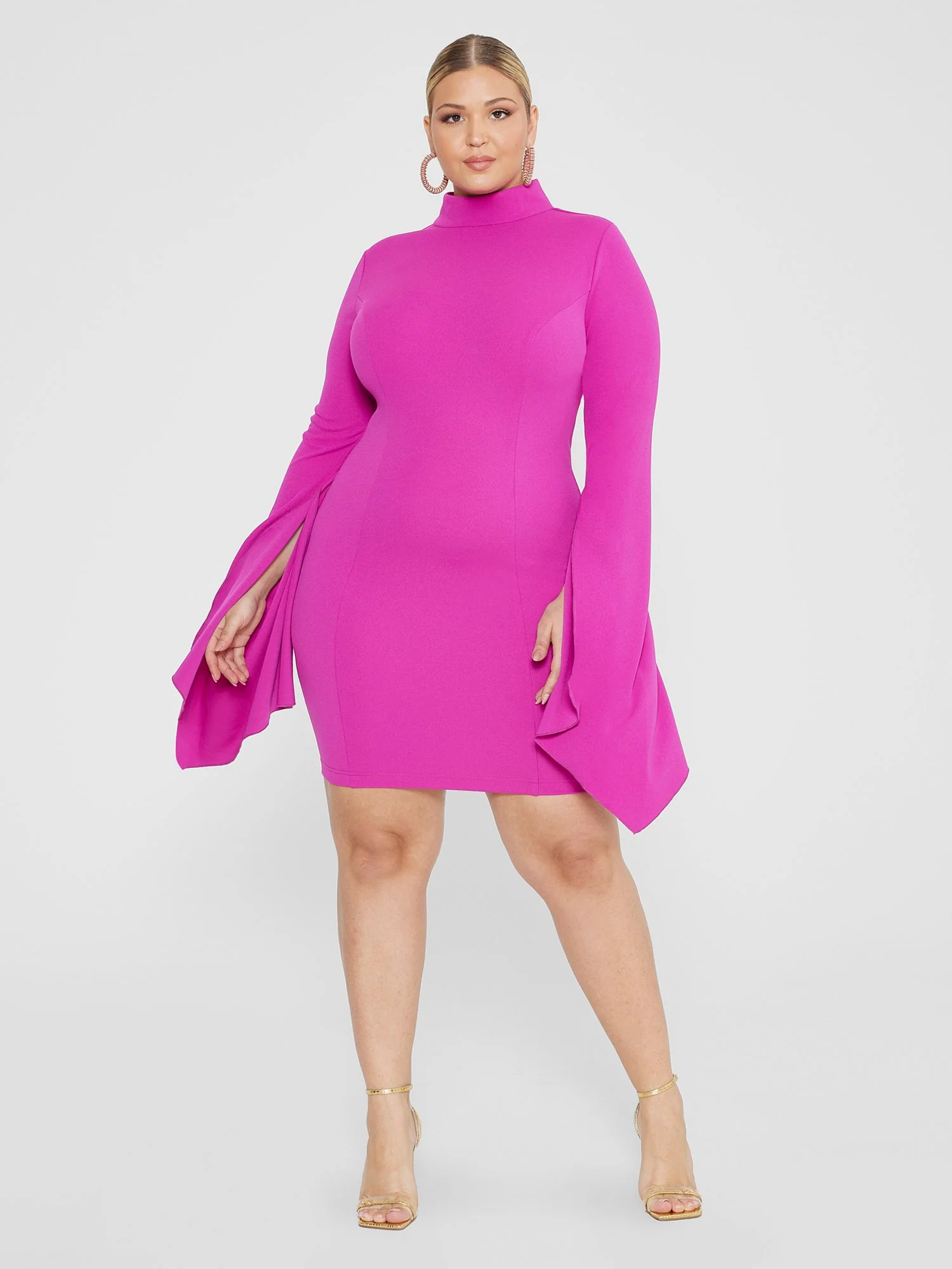 Andelina Dramatic Sleeves Bodycon Dress - Image 3