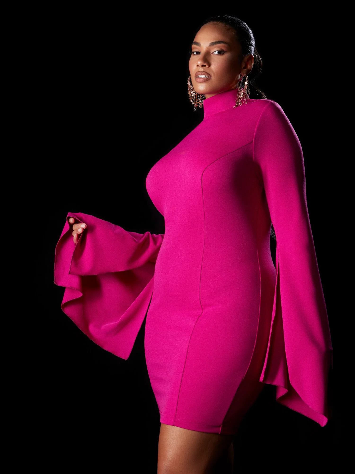 Andelina Dramatic Sleeves Bodycon Dress - Image 6
