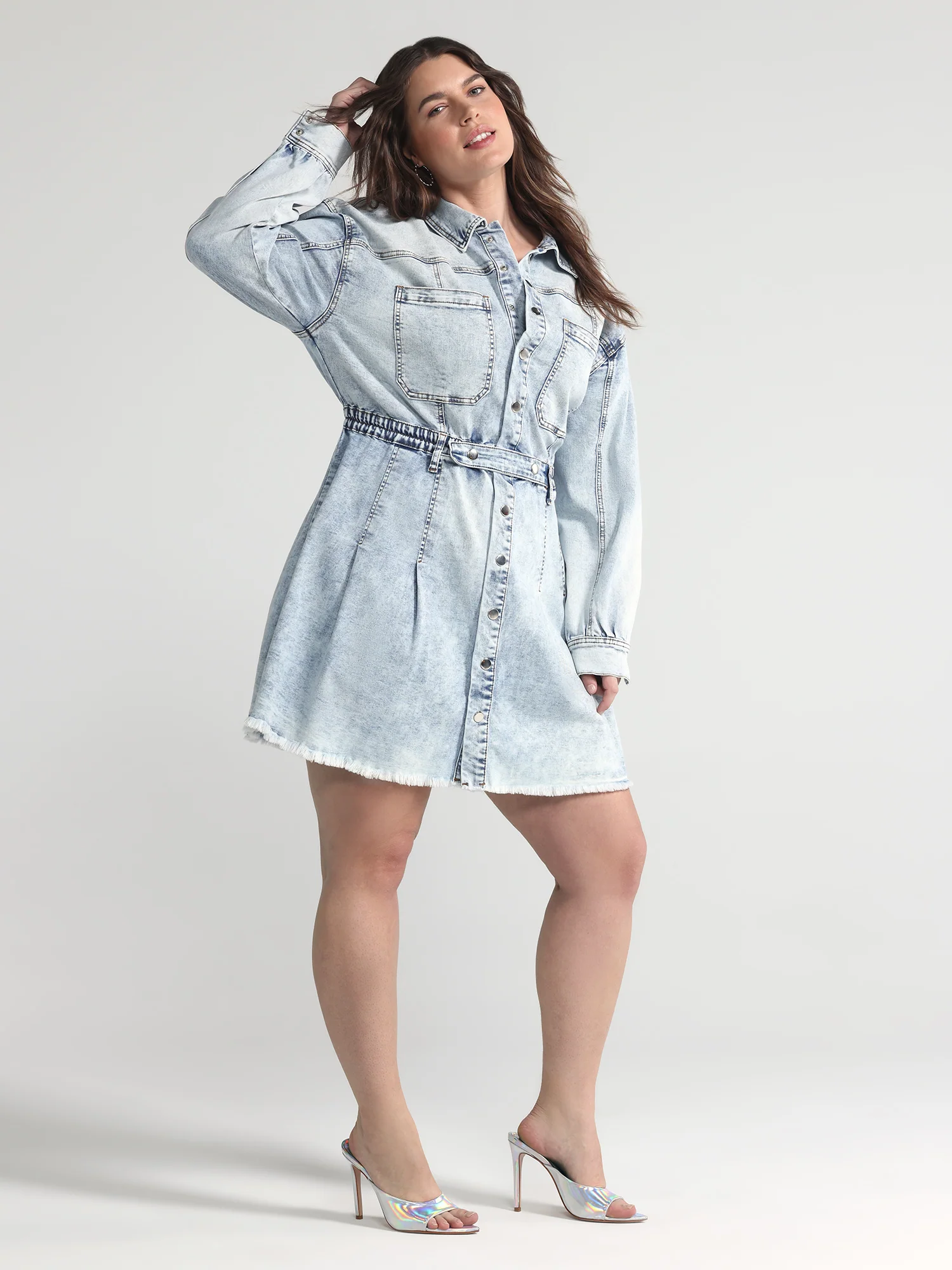 Andra Denim Shirt Dress - Image 2