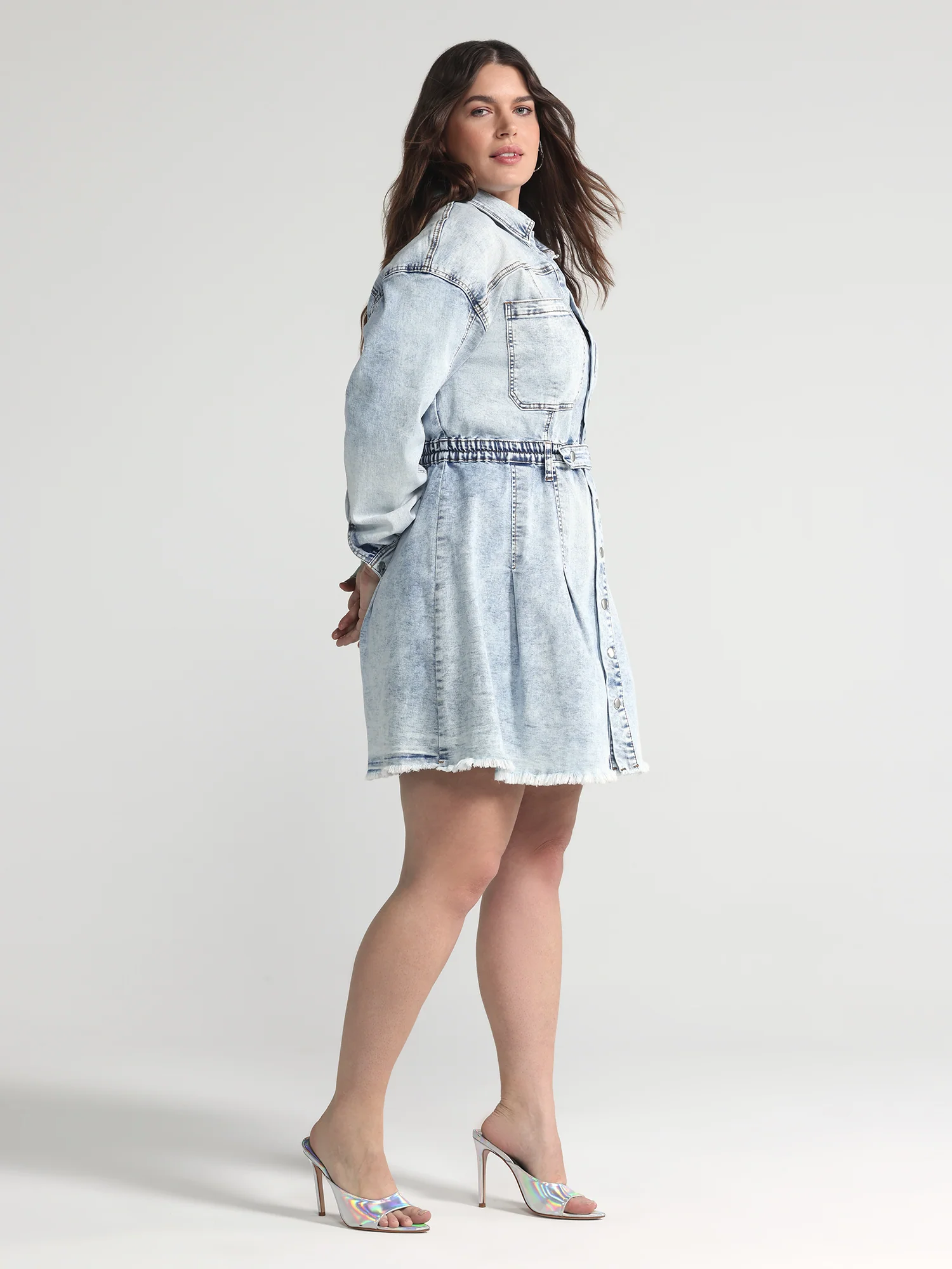 Andra Denim Shirt Dress - Image 4