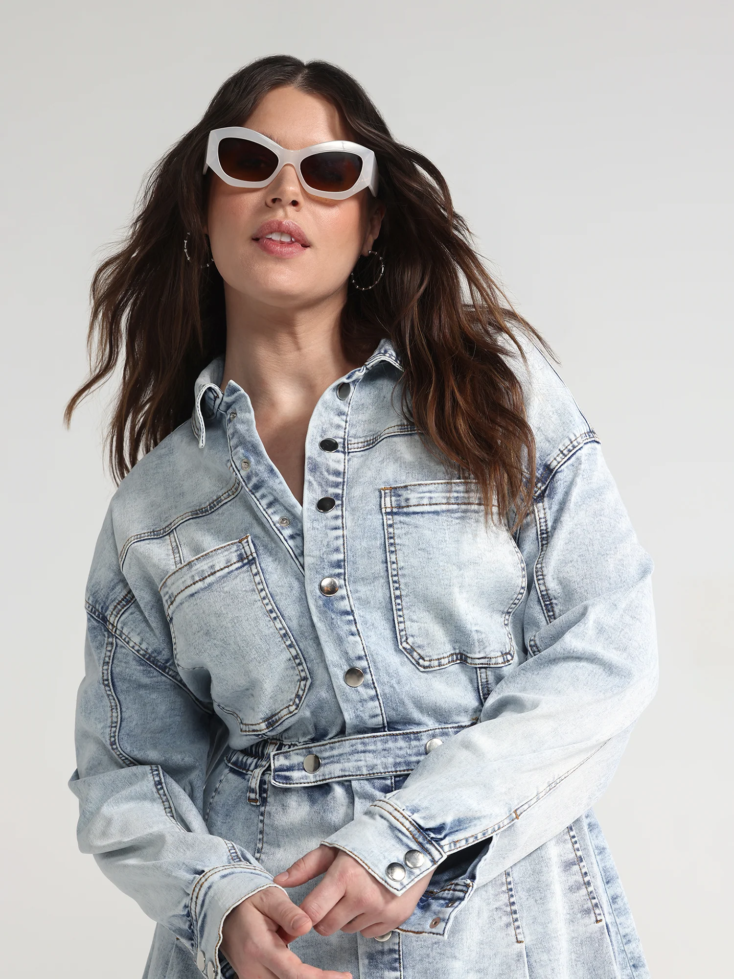 Andra Denim Shirt Dress - Image 5