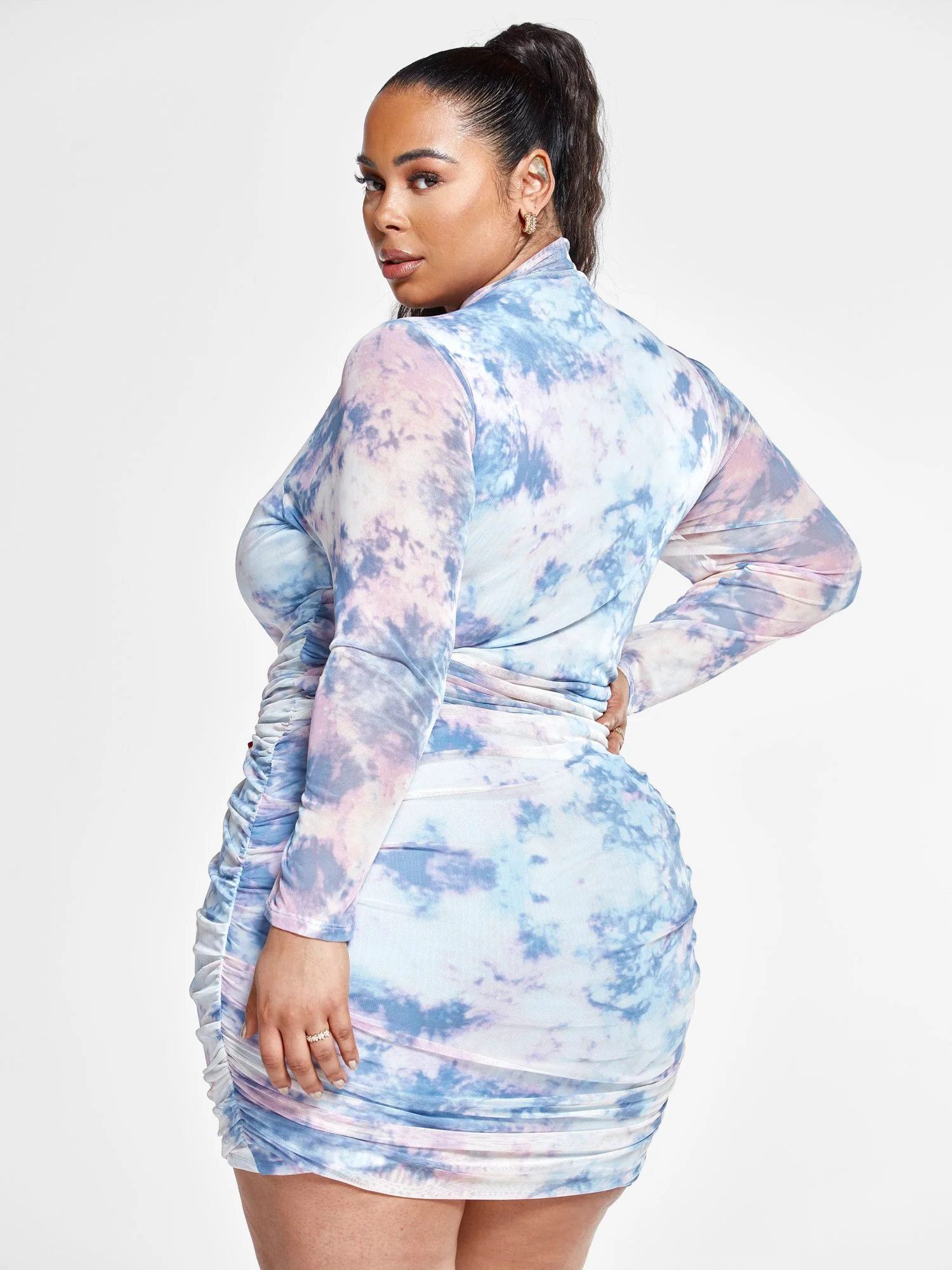 Angela Tie Dye Ruched Dress - Image 3