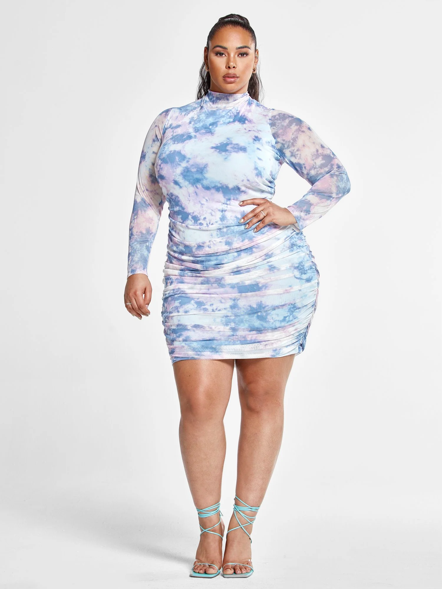 Angela Tie Dye Ruched Dress - Image 4