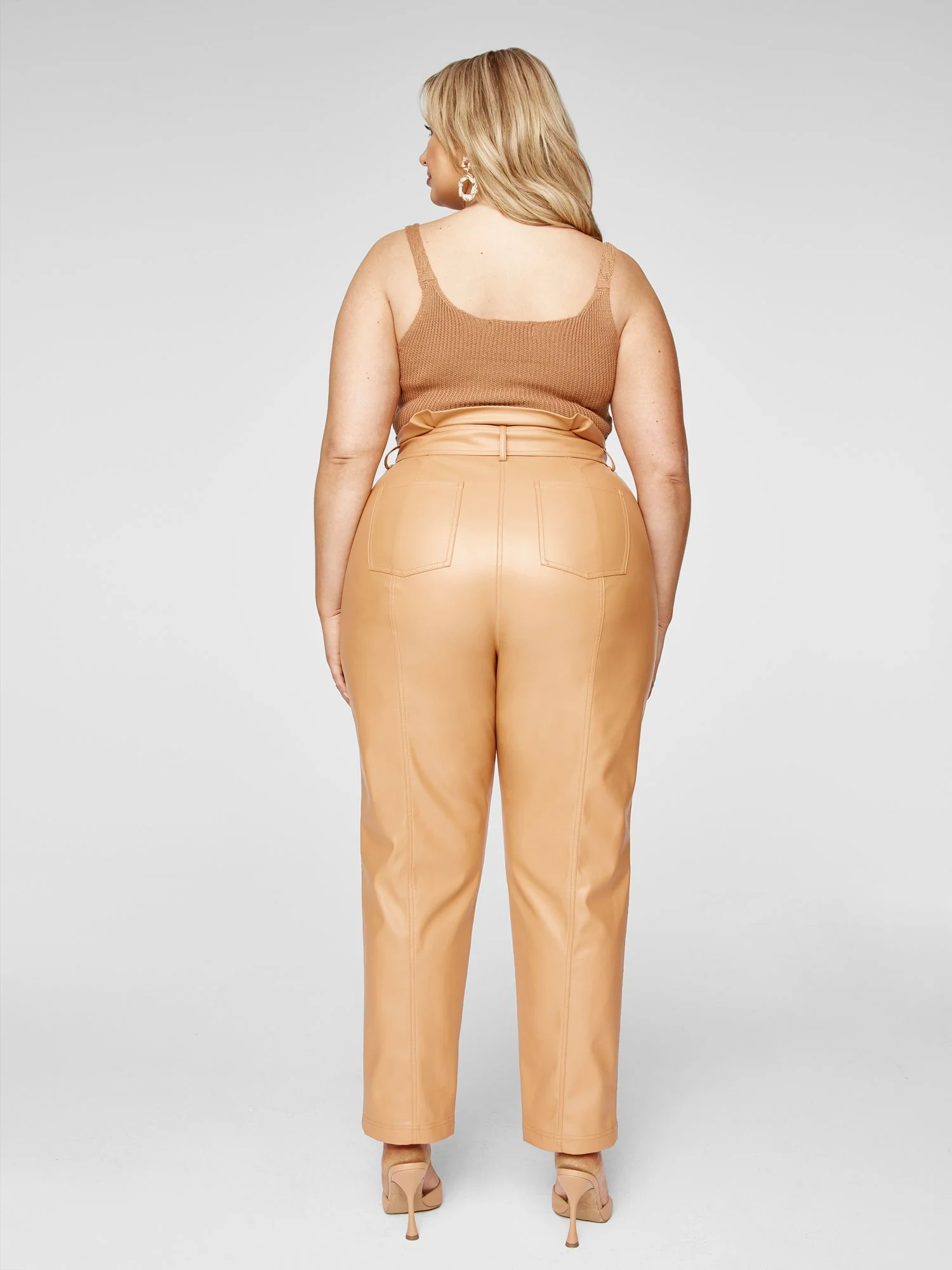 Anika Faux Leather Paperbag Waist Pants - Image 5