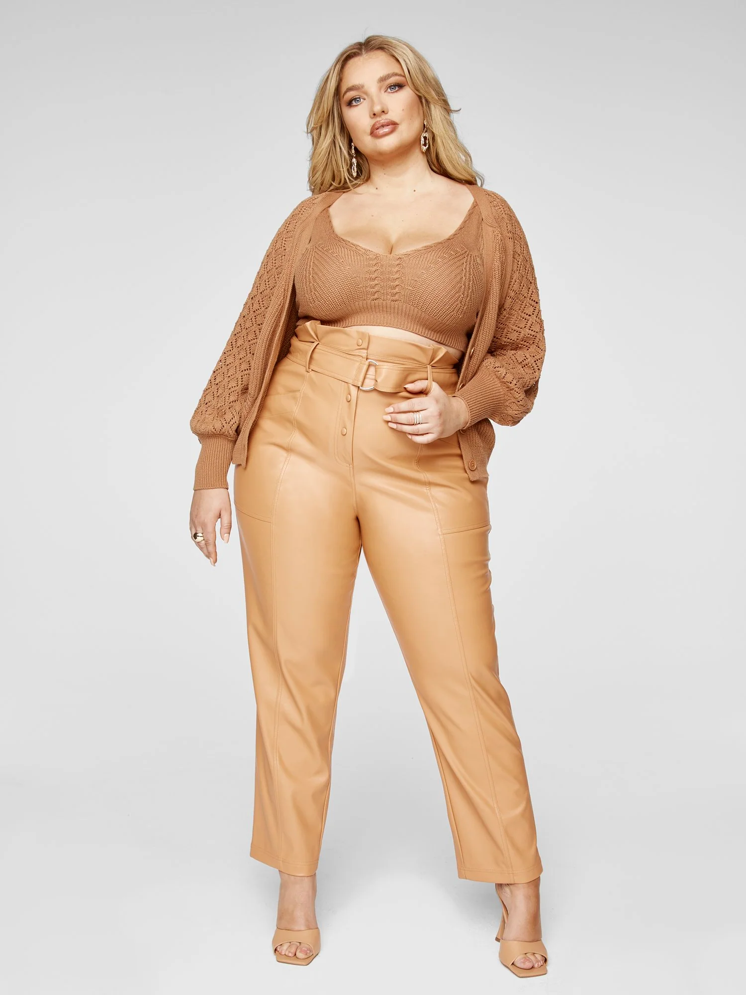 Anika Faux Leather Paperbag Waist Pants - Image 6