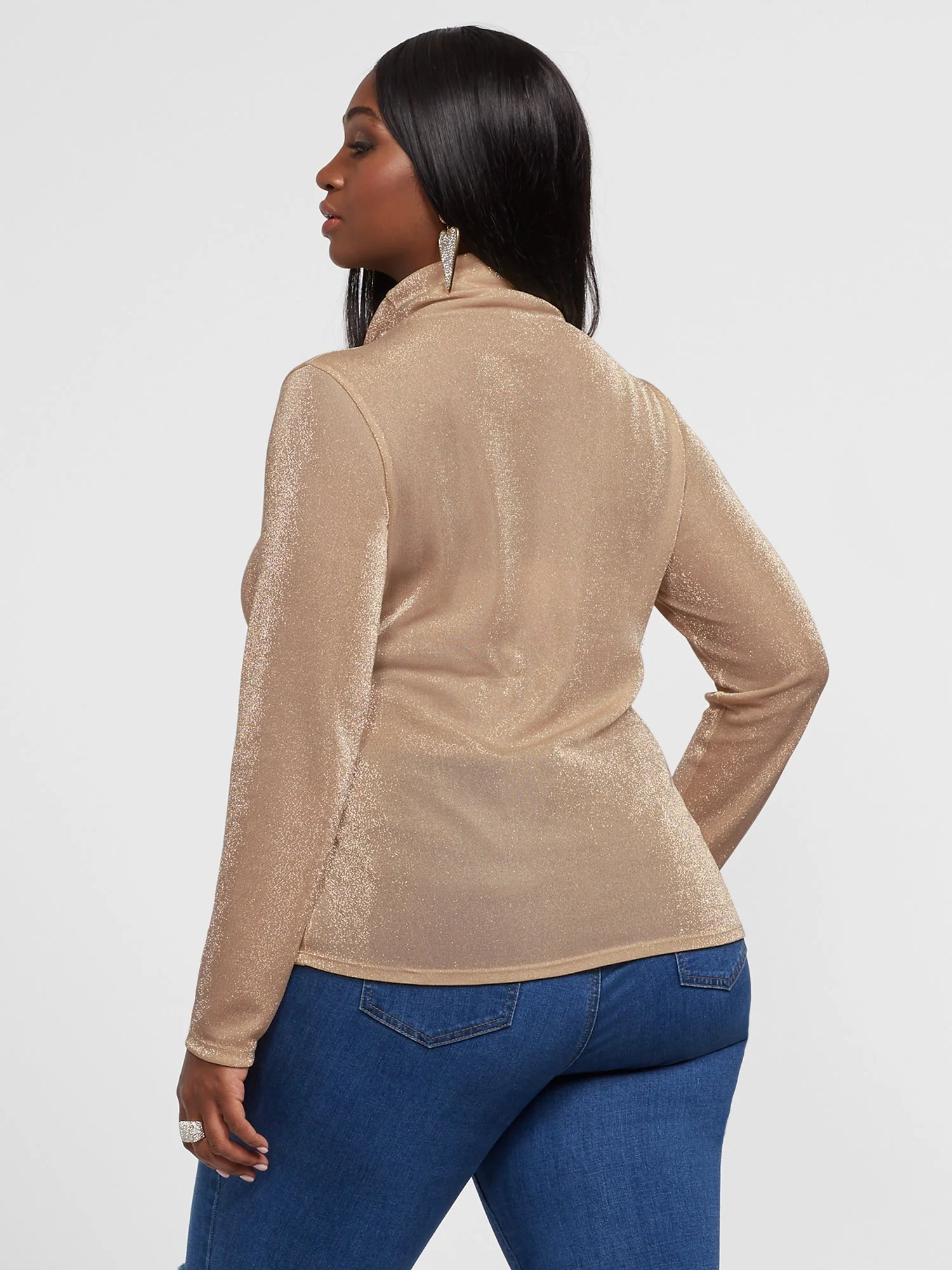 Anita Champagne Turtleneck Top - Image 3